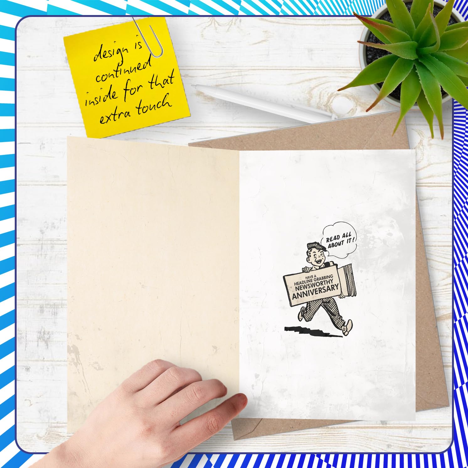 Stuff4 30th Anniversary Card for Couples - Vintage Newspaper Married in 1996 | 5x7 Inch Greeting Card 4