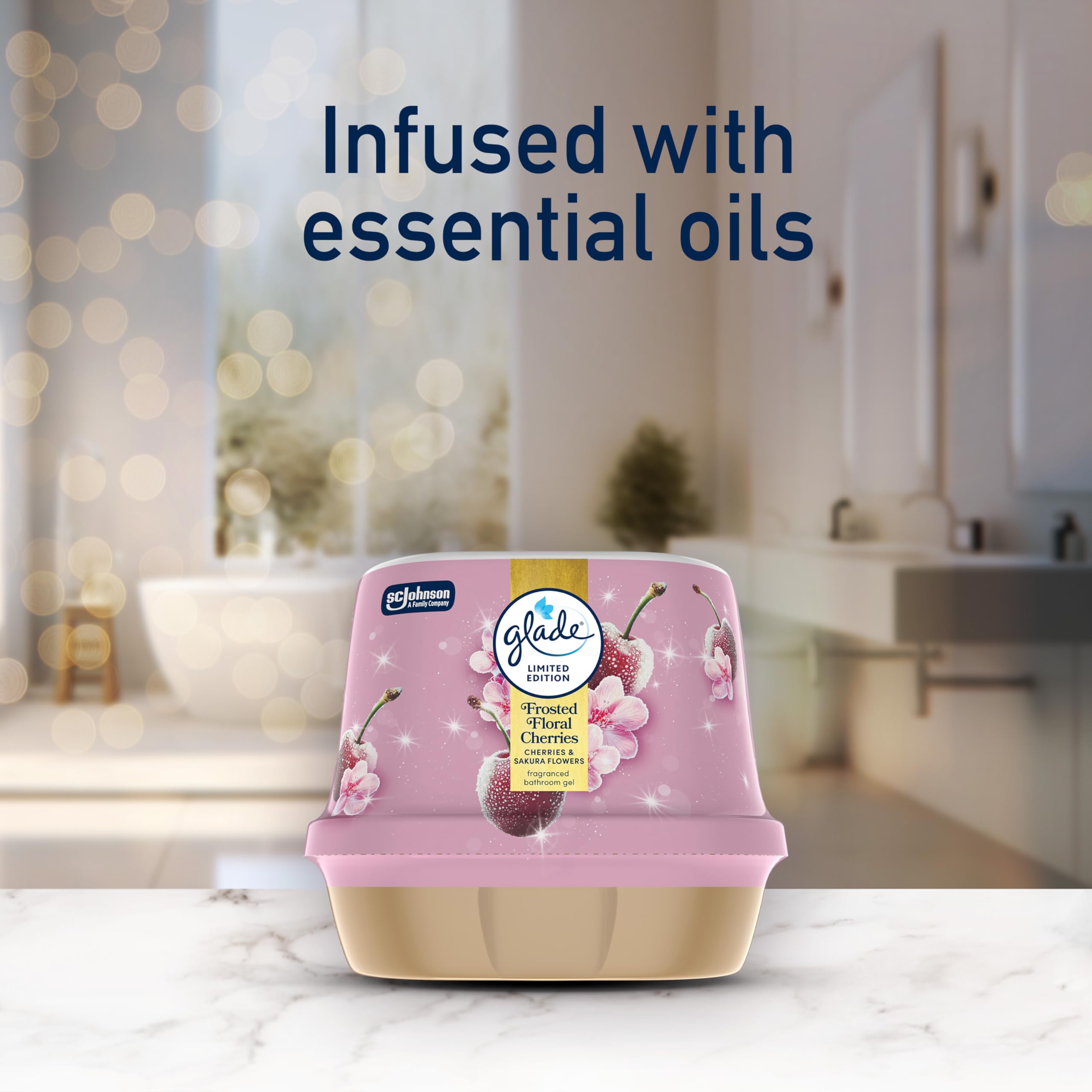 Glade - Frosted Floral Cherries Fragranced Bathroom Gel Air Freshener 4