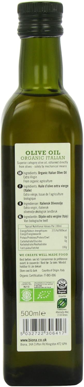 Biona Organic Italian Extra Virgin Olive Oil 500 ml