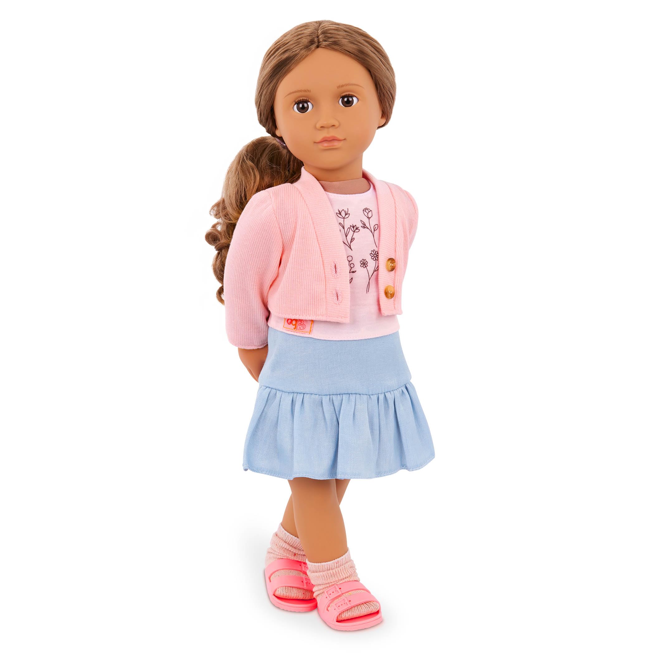 Our Generation Country Charm 18-Inch Doll Clothes Set - Pink Sweater & Blue Skirt Outfit for Ages 3+ 2