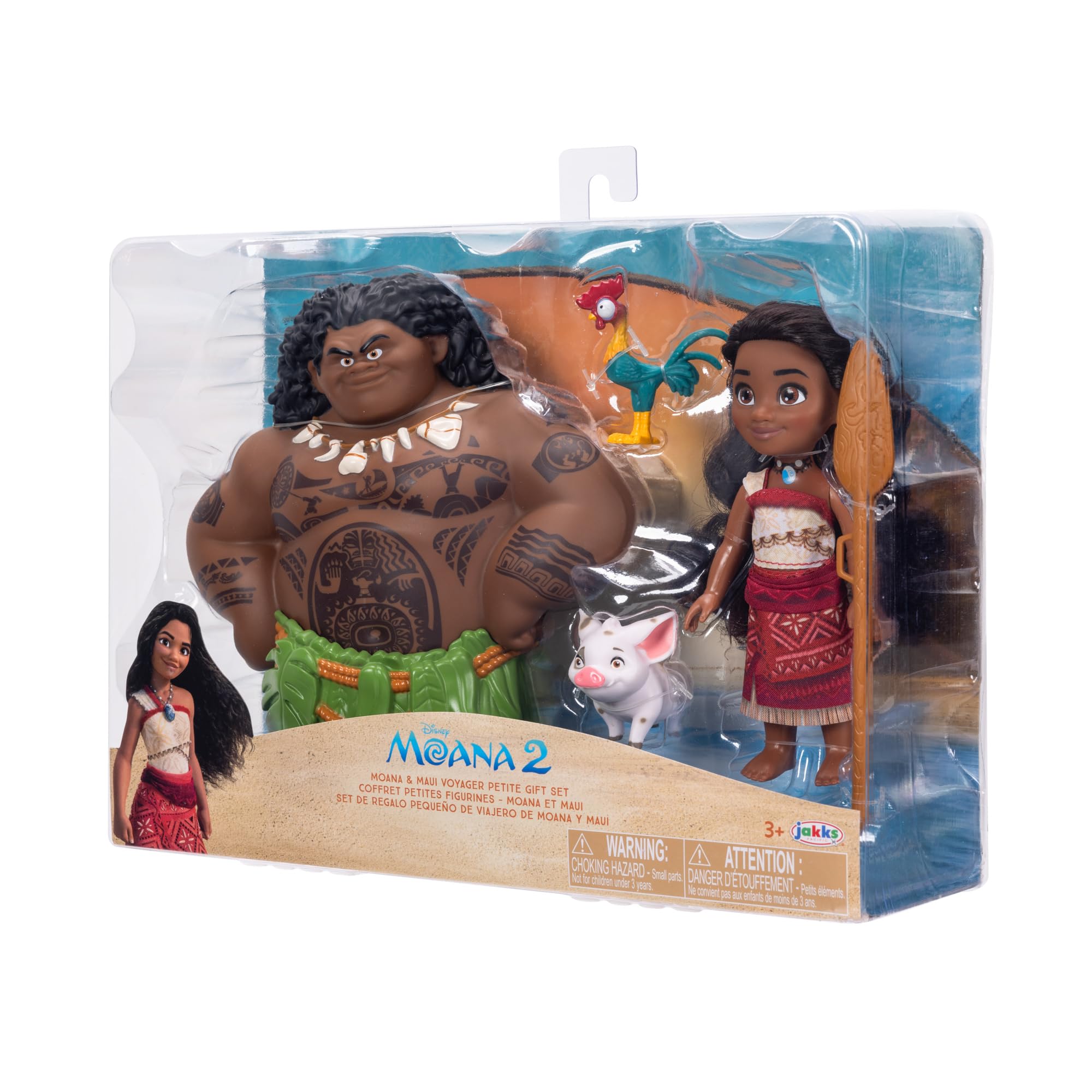 Jakks Pacific Disney Moana 2 Moana & Maui Voyager Petite Dolls Gift Set | 6 Inch Figures | Ages 3+