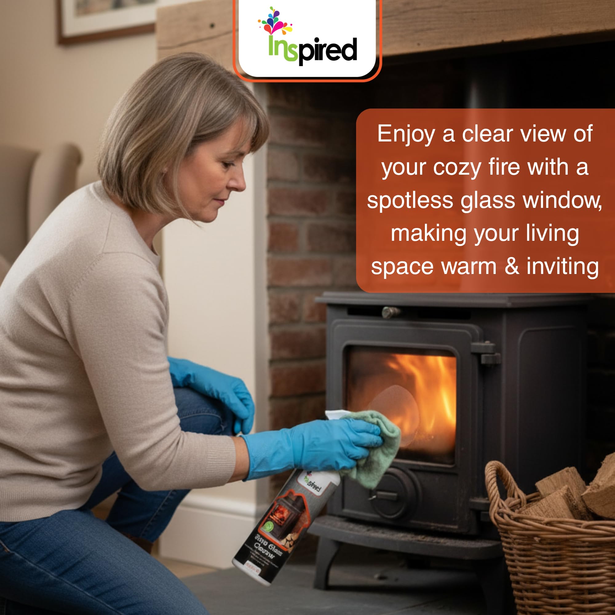 Inspired Stove Glass Cleaner - Dissolves Soot, Grease & Tar | 500 ml Liquid Spray 7