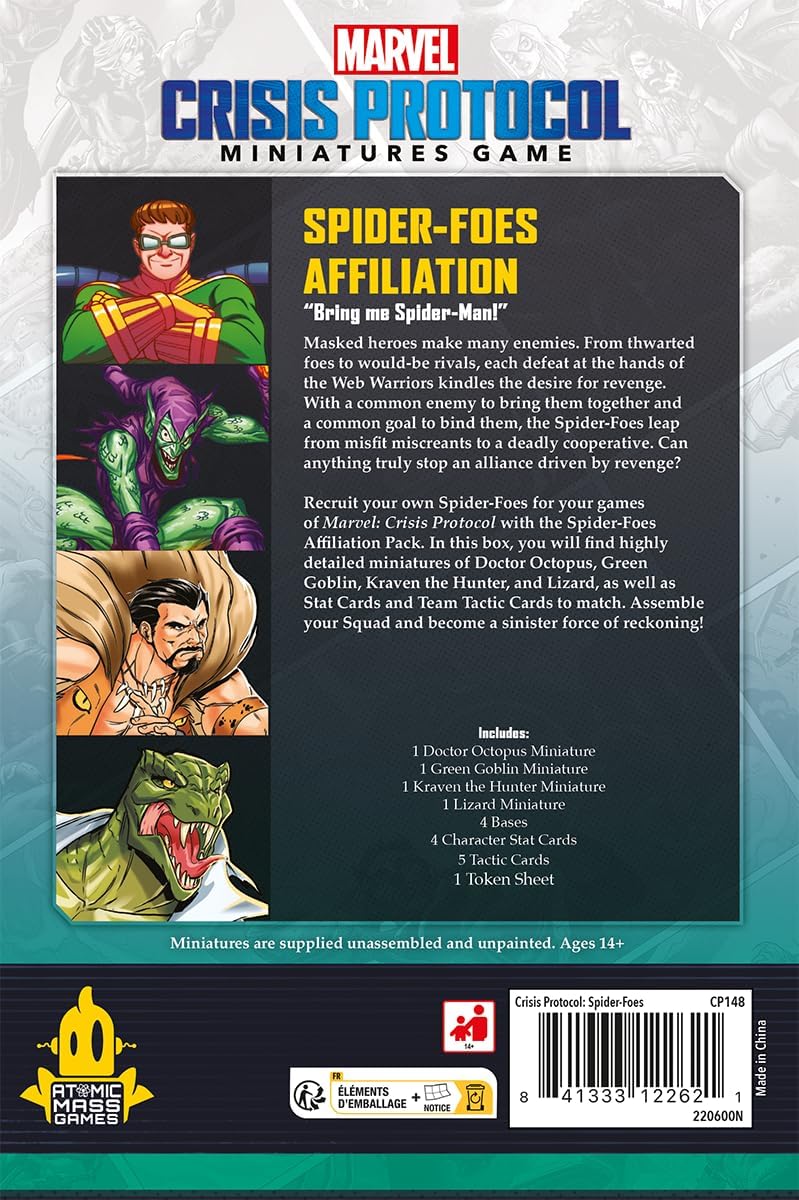 Atomic Mass Games Marvel Crisis Protocol: Spider Foes Affiliation Pack Miniaturenspiel (CP148) 4