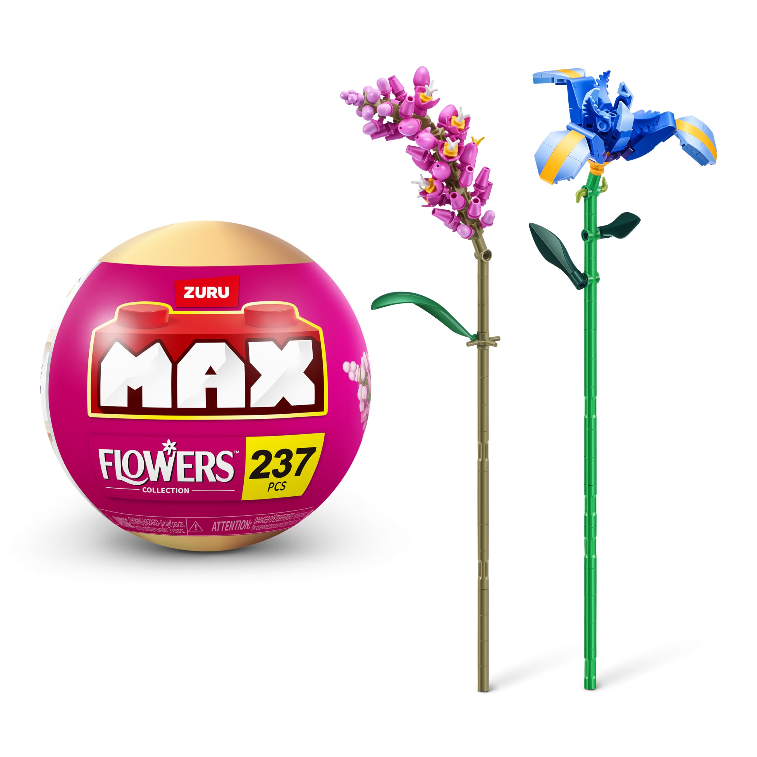 MAX Premium Flowers Building Bricks Collection - 10 to Collect, 2 Flowers per Capsule (Iris and Persicaria)
