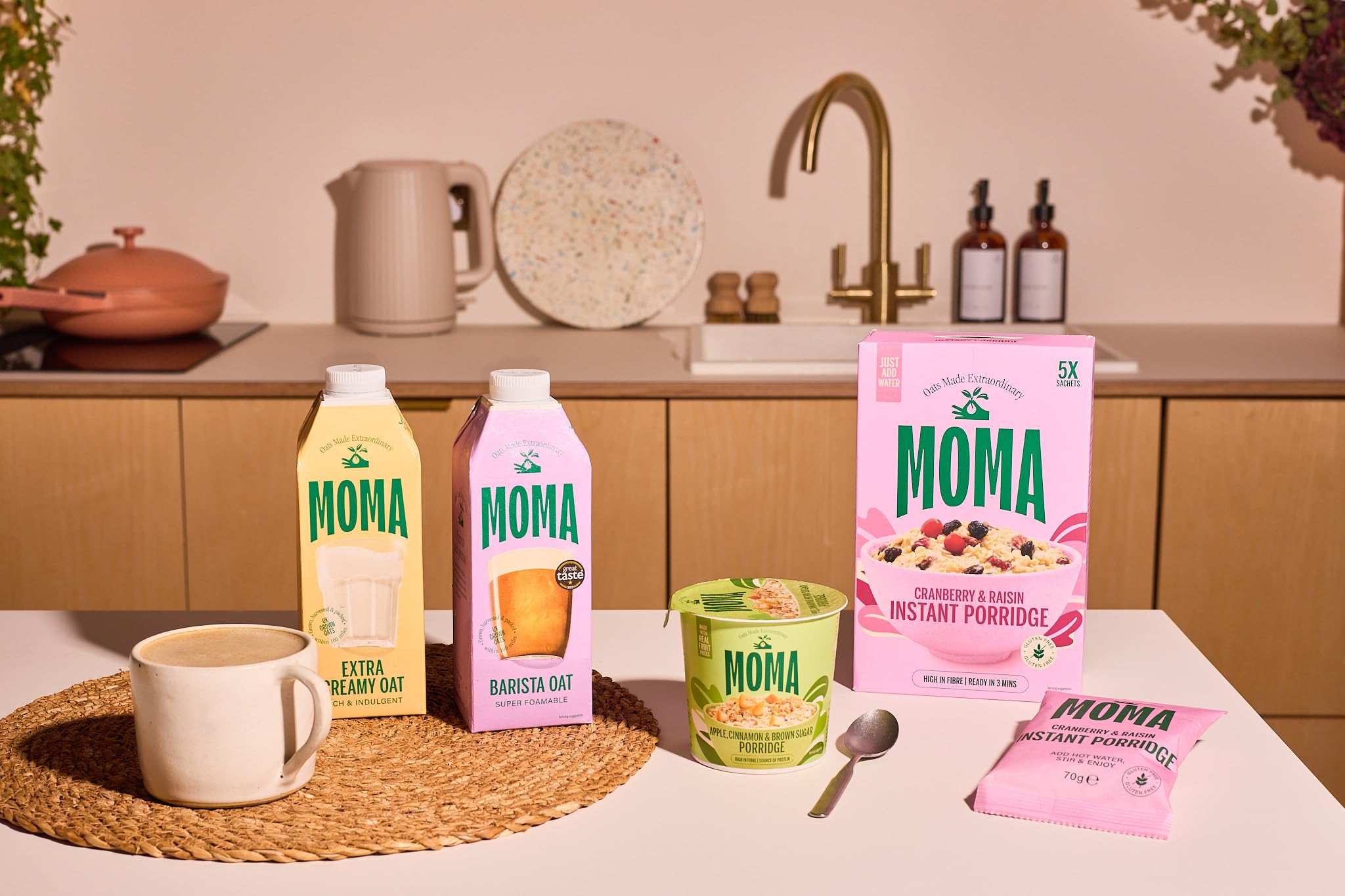 MOMA Foods Instant Porridge Plain No Sugar Sachets | 5 x 65g Wholegrain Oats 8