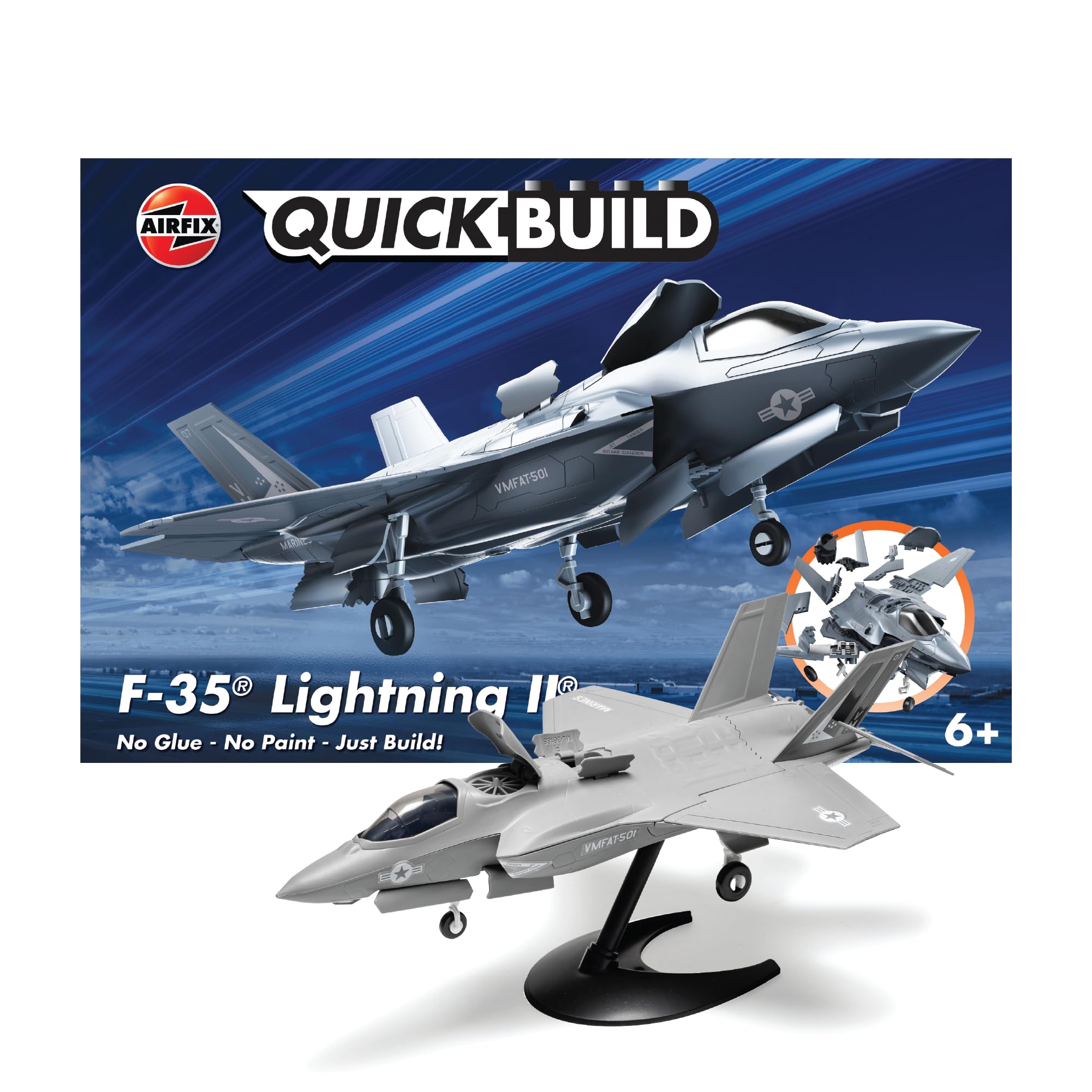 Airfix QUICKBUILD F-35B Lightning II Model Kit - Snap-Together Fighter Jet for Kids 6+
