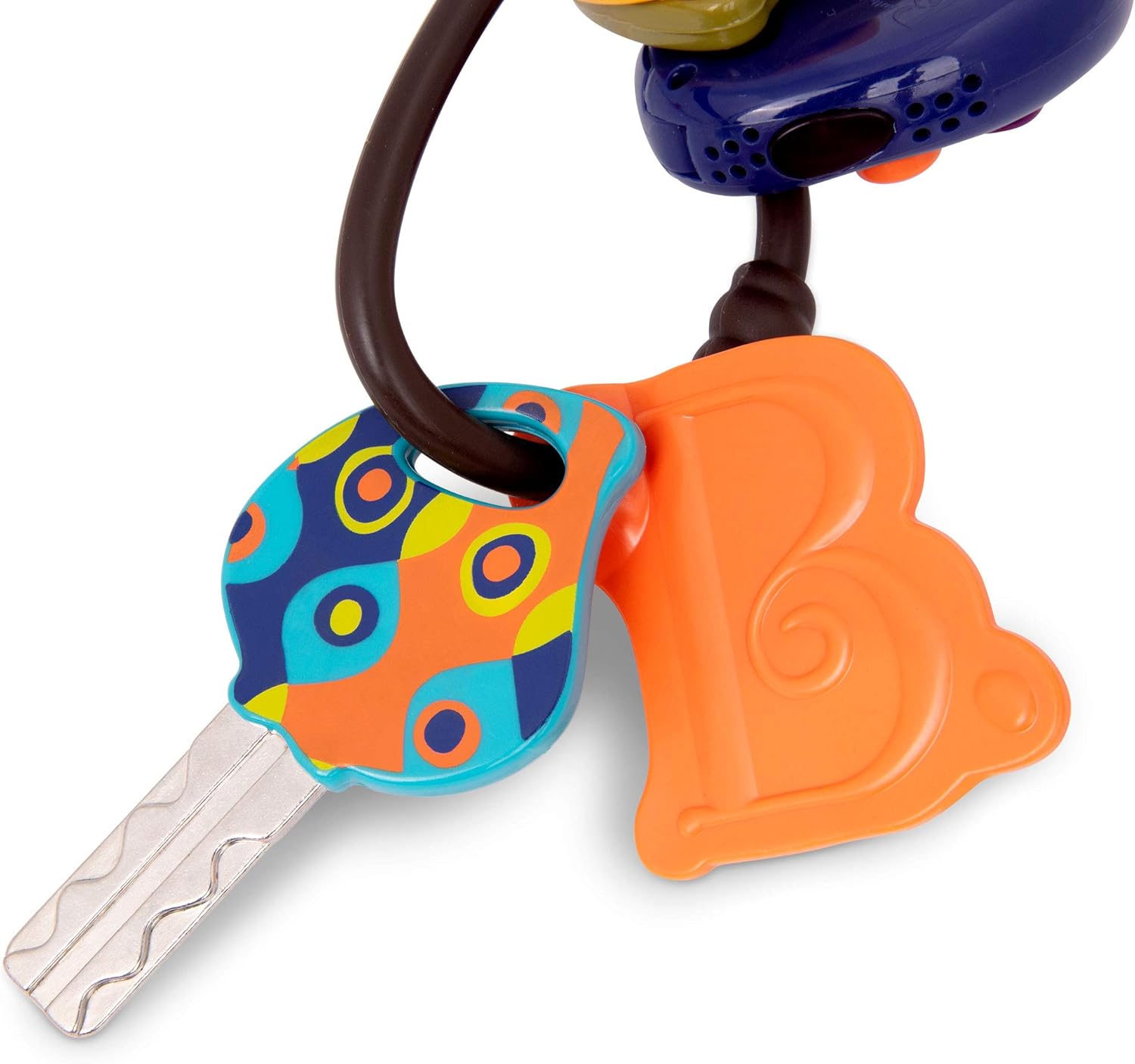 B. toys LucKeys - 4 Textured Toy Car Keys with Flashlight & Sounds for Toddlers - Blue