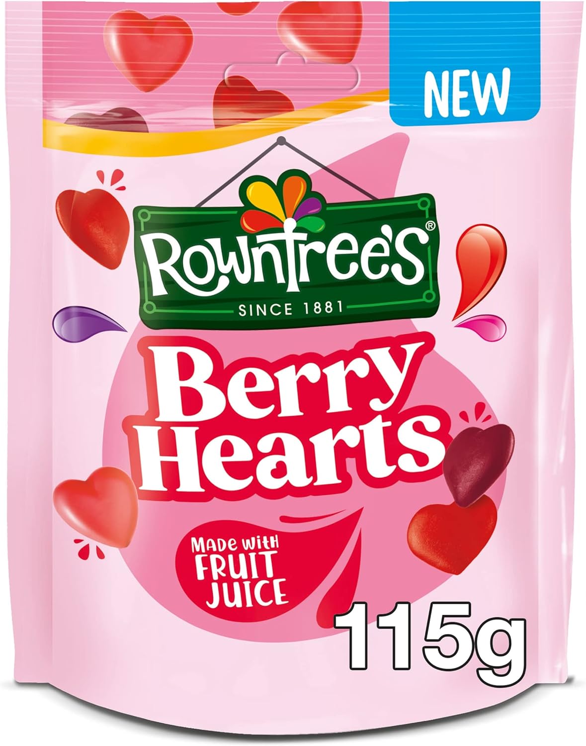 Nestlé Rowntree’s Berry Hearts Fruity Chewy Sweets, 115g