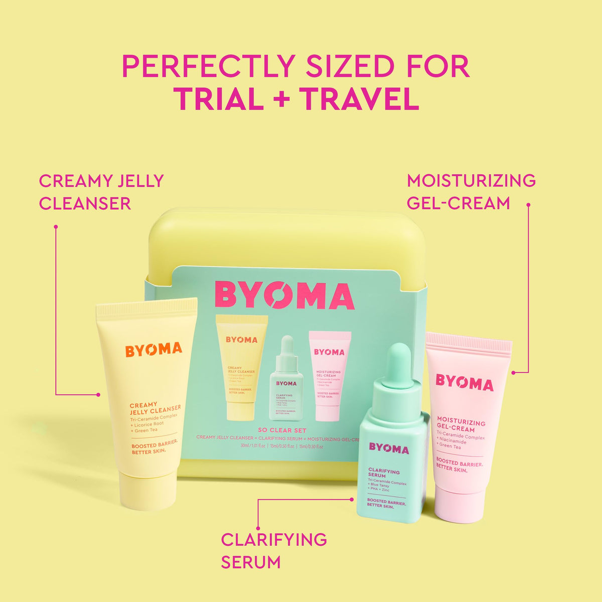BYOMA So Clear Set - Barrier Repair Skincare Kit for Acne Prone Skin