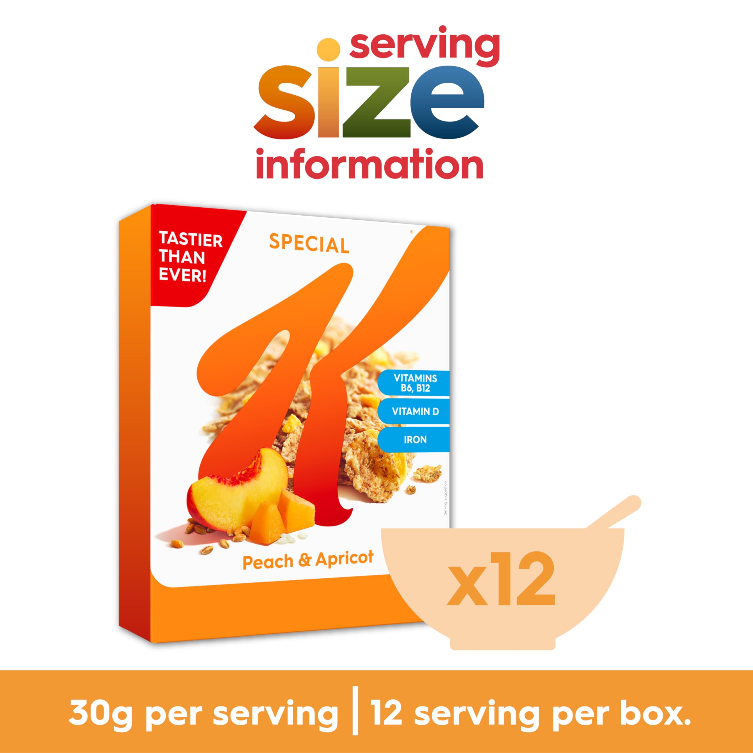 Special K Peach & Apricot Breakfast Cereal Box, 360g 3