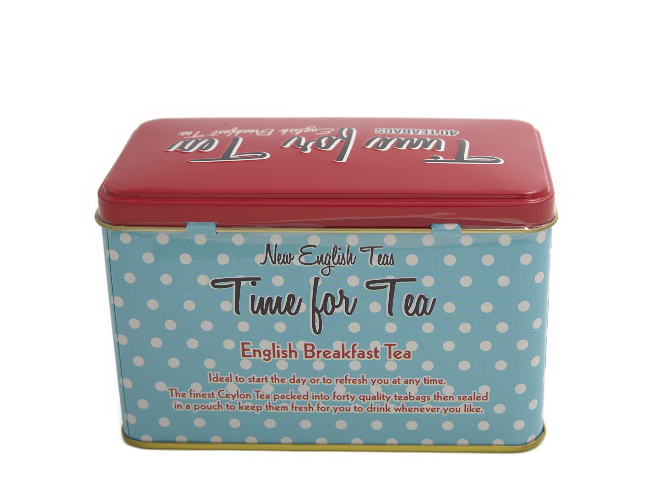New English Teas Time for Tea - English Breakfast Tea Tin with 40 Foil-Wrapped Teabags 3