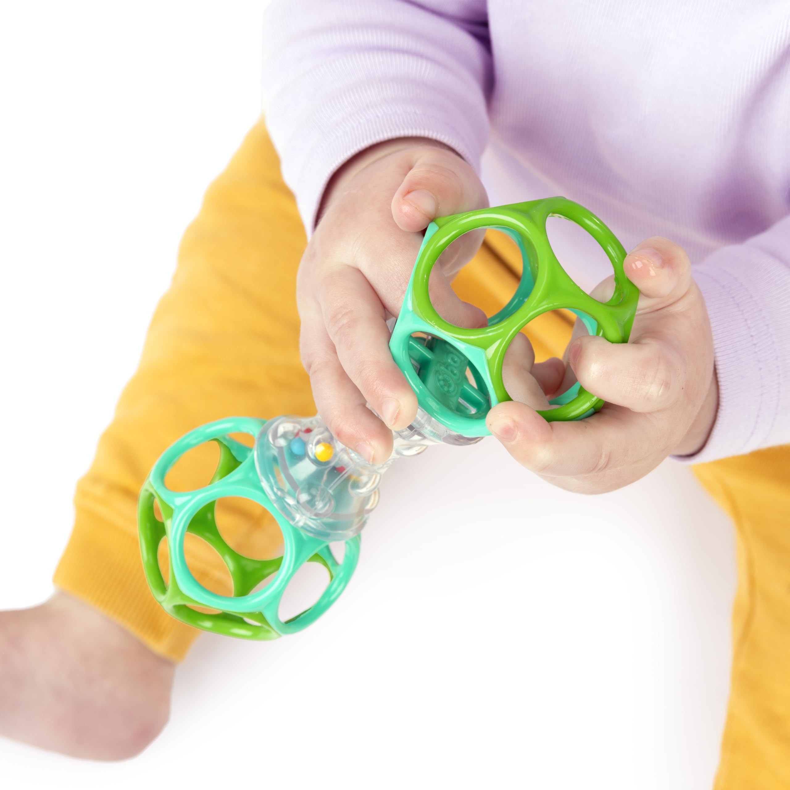 Bright Starts Oball Shaker Rattle Toy - Easy-Grip, BPA-Free for Newborns+ 4