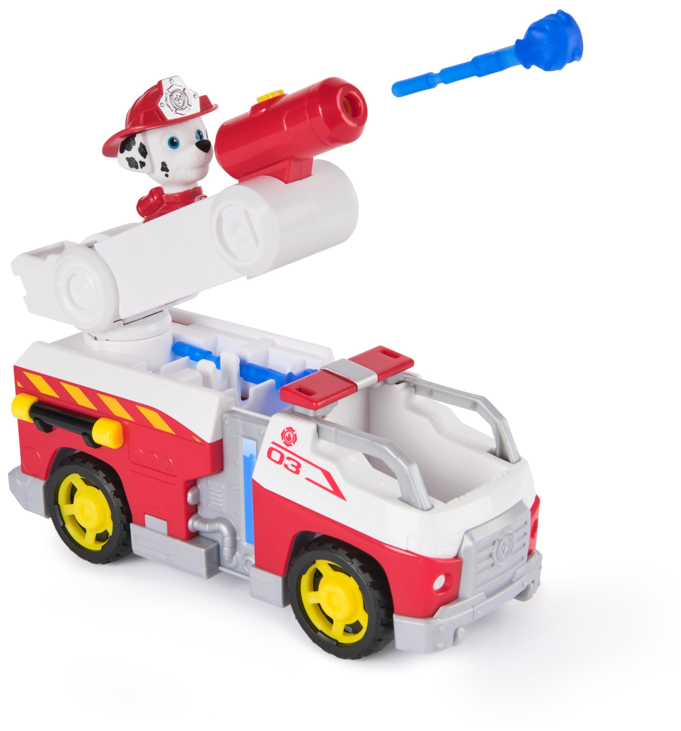 Paw Patrol Marshall Rescue Fire Engine with Action Figure & Projectile Launcher - Fire Truck Toy for Kids 3+