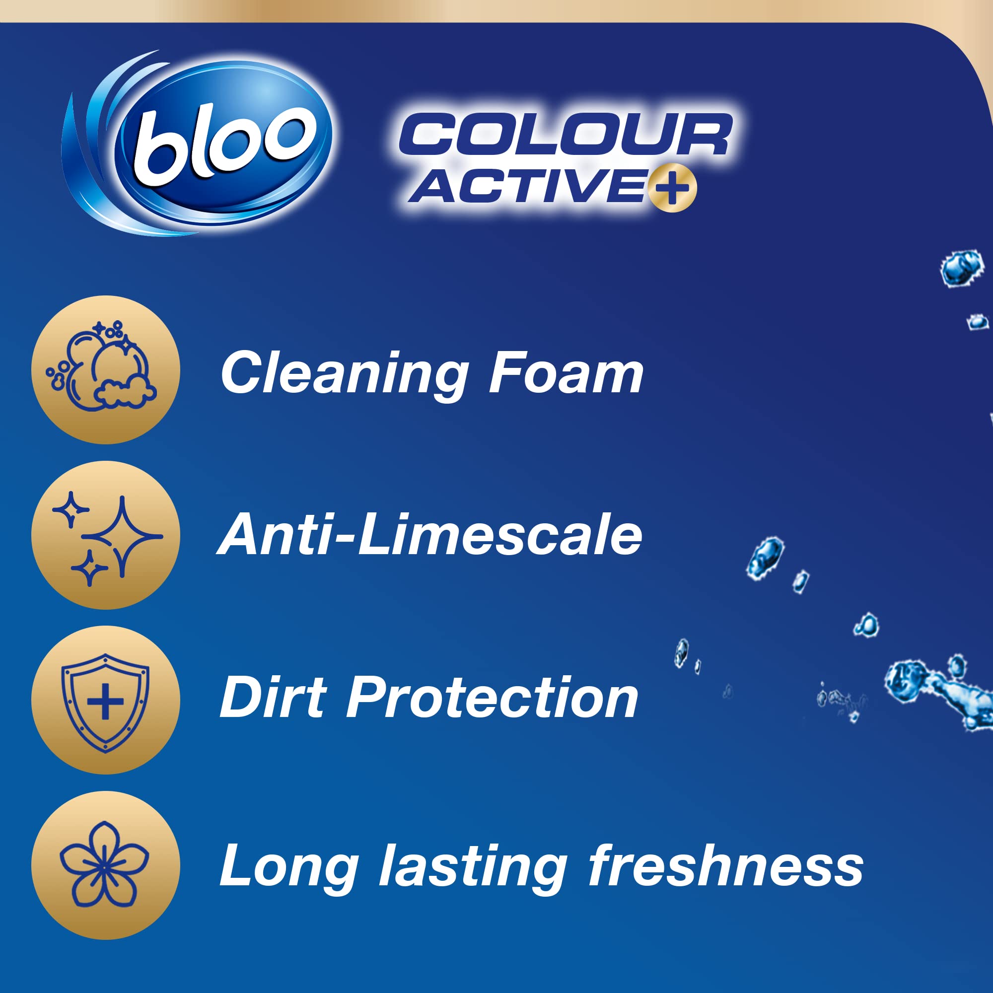 Bloo Colour Active+ Lavender Toilet Rim Block (50g) - Anti-Limescale, Long-Lasting Freshness with Every Flush
