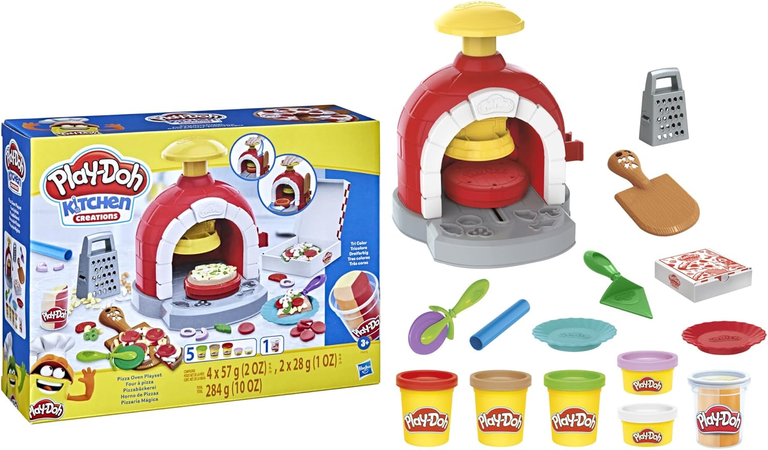 Play-Doh Kitchen Creations Pizza Oven Playset - 6 Colors & 8 Tools for Kids 3+ 3