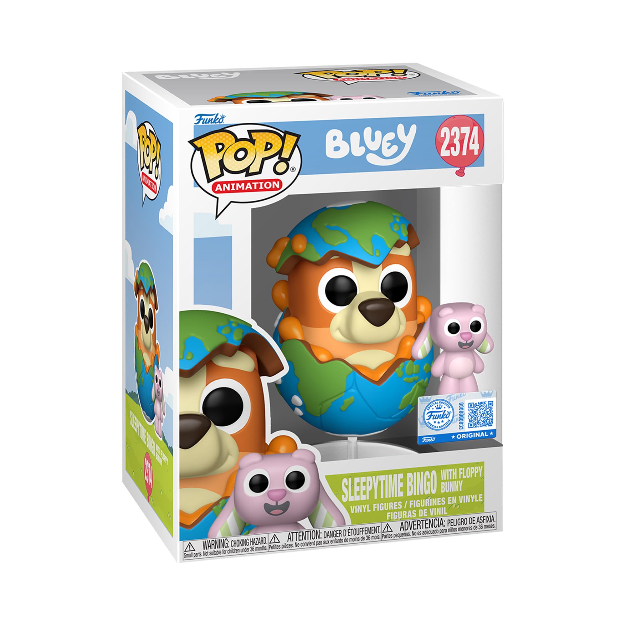 Funko POP! & Buddy: Bluey Sleepytime Bingo with Floppy Bunny Vinyl Figure - 3.75 inches
