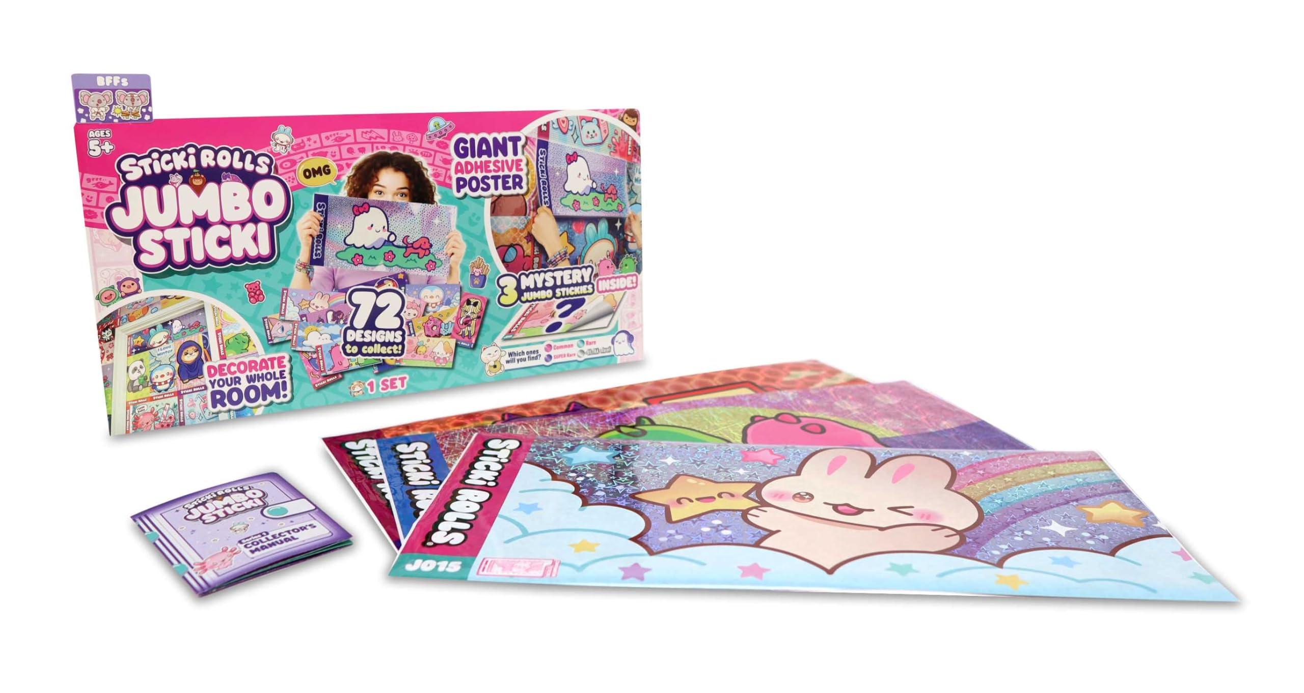 Sticki Rolls Jumbo Stickies JS300 - Giant Re-Stickable Foil Holographic Stickers 5