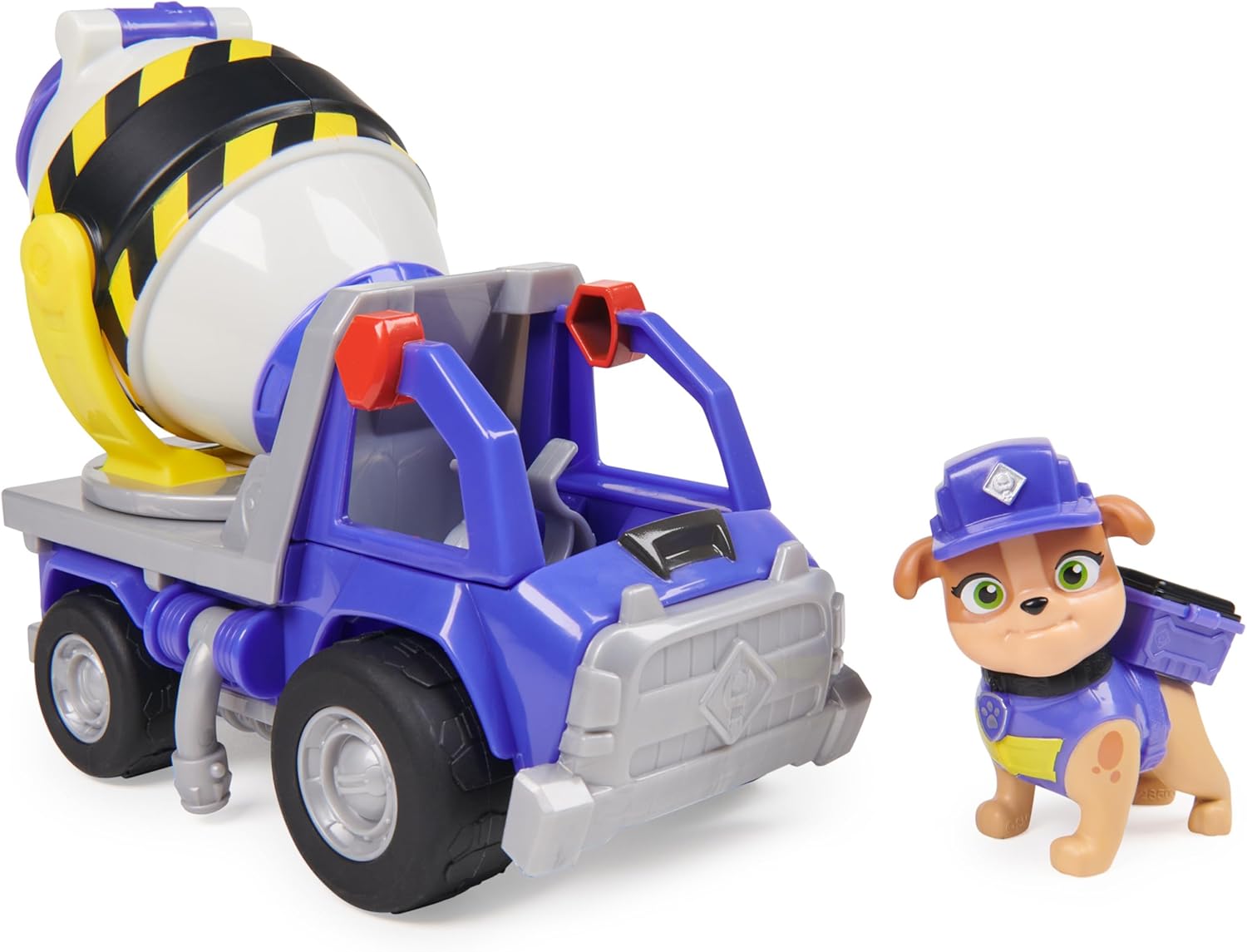 Rubble & Crew Mix’s Cement Mixer Toy Truck with Action Figure - Building & Construction Playset for Kids 3+