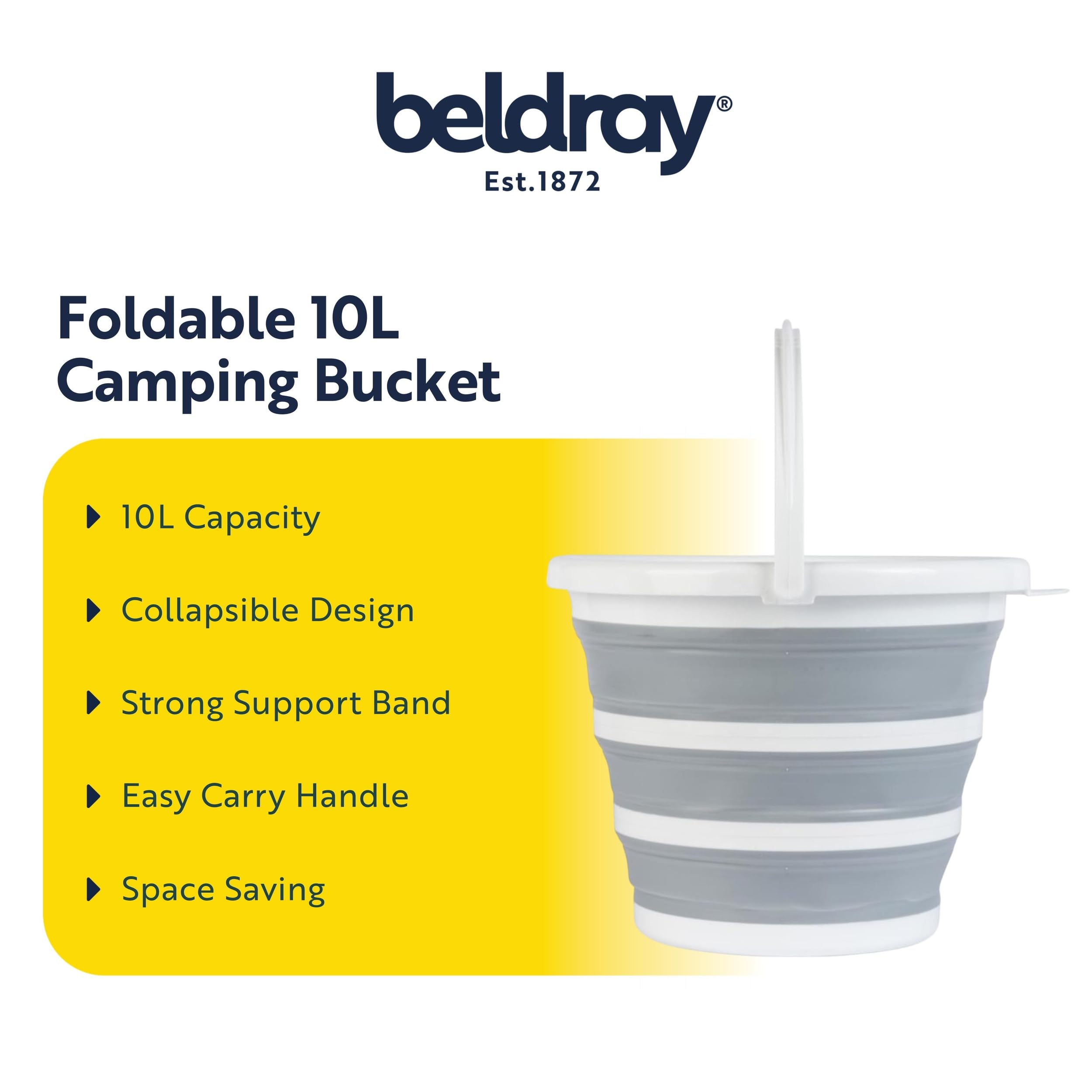 Beldray - Collapsible Bucket 10L Foldable Silicone Bucket with Sturdy Handle 5