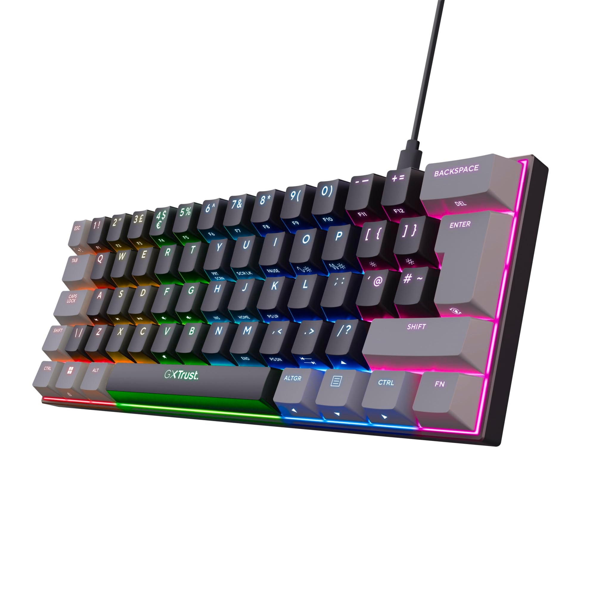 Trust Gaming GXT 867 Acira 60% Mechanical Keyboard UK Layout - RGB Backlit, Outemu Red Switches 10