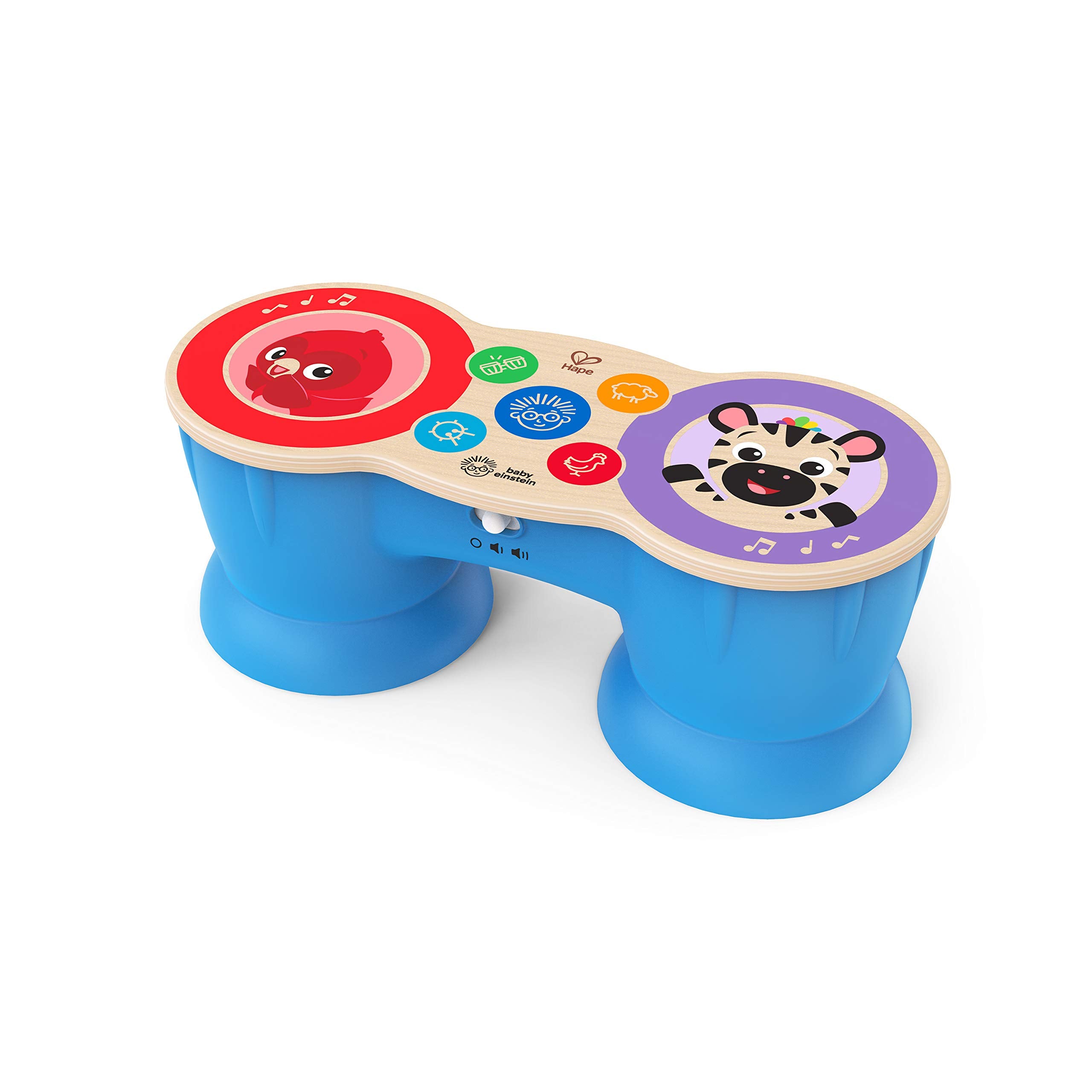 Baby Einstein Upbeat Tunes Magic Touch Drum - Wooden Musical Toy for Toddlers 6M+
