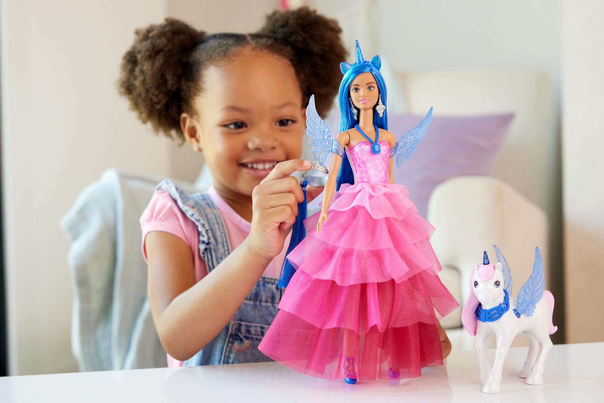 Barbie Unicorn Doll HRR16 - 65th Anniversary Alicorn with Blue Hair & Pink Gown