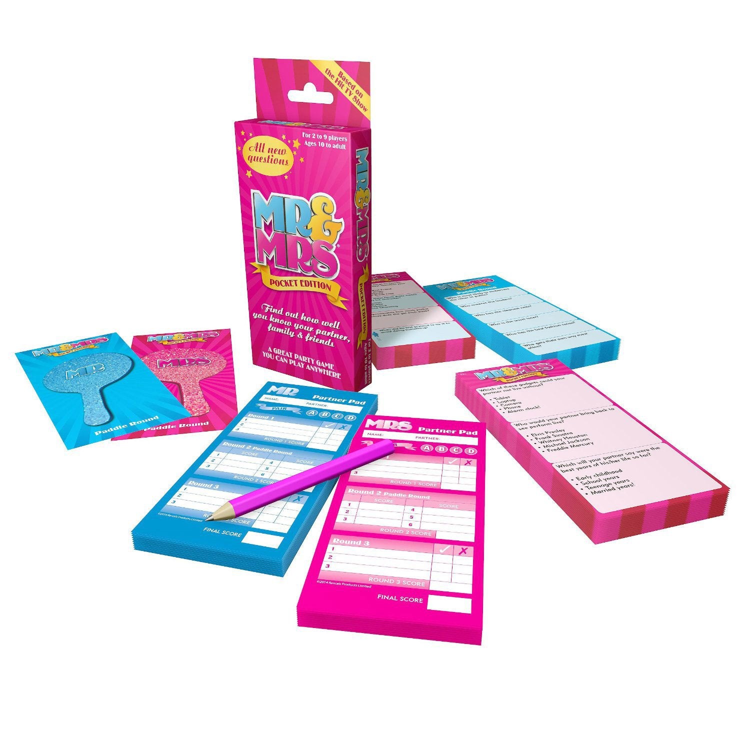 Rascals Mr & Mrs Pocket Edition Travel Party Card Game - Ages 10+, 2-9 Players