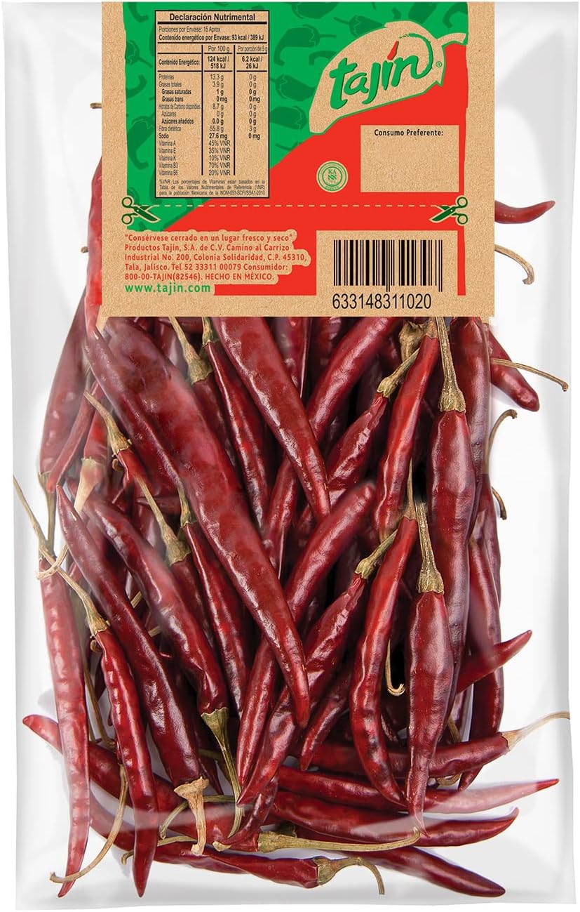 Tajin Arbol Chilli - Dried Arbol Chillies 75g Pack 3
