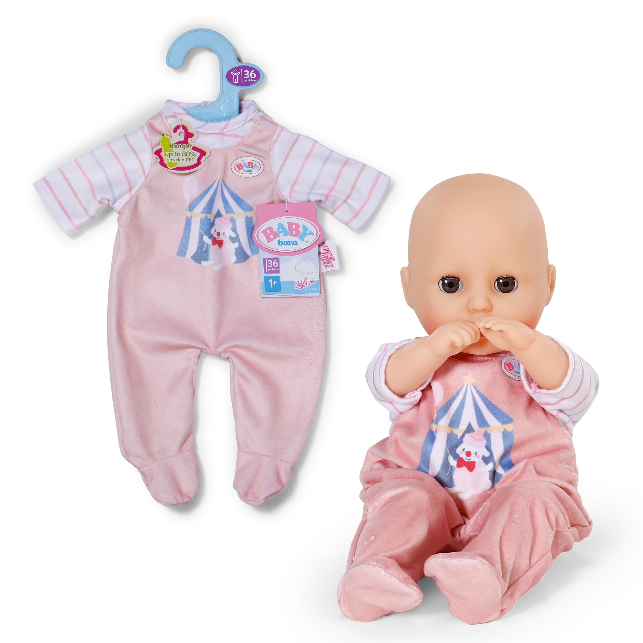 BABY born Onesie - Circus Motif Doll Outfit | Fits 36cm Dolls | Polyester