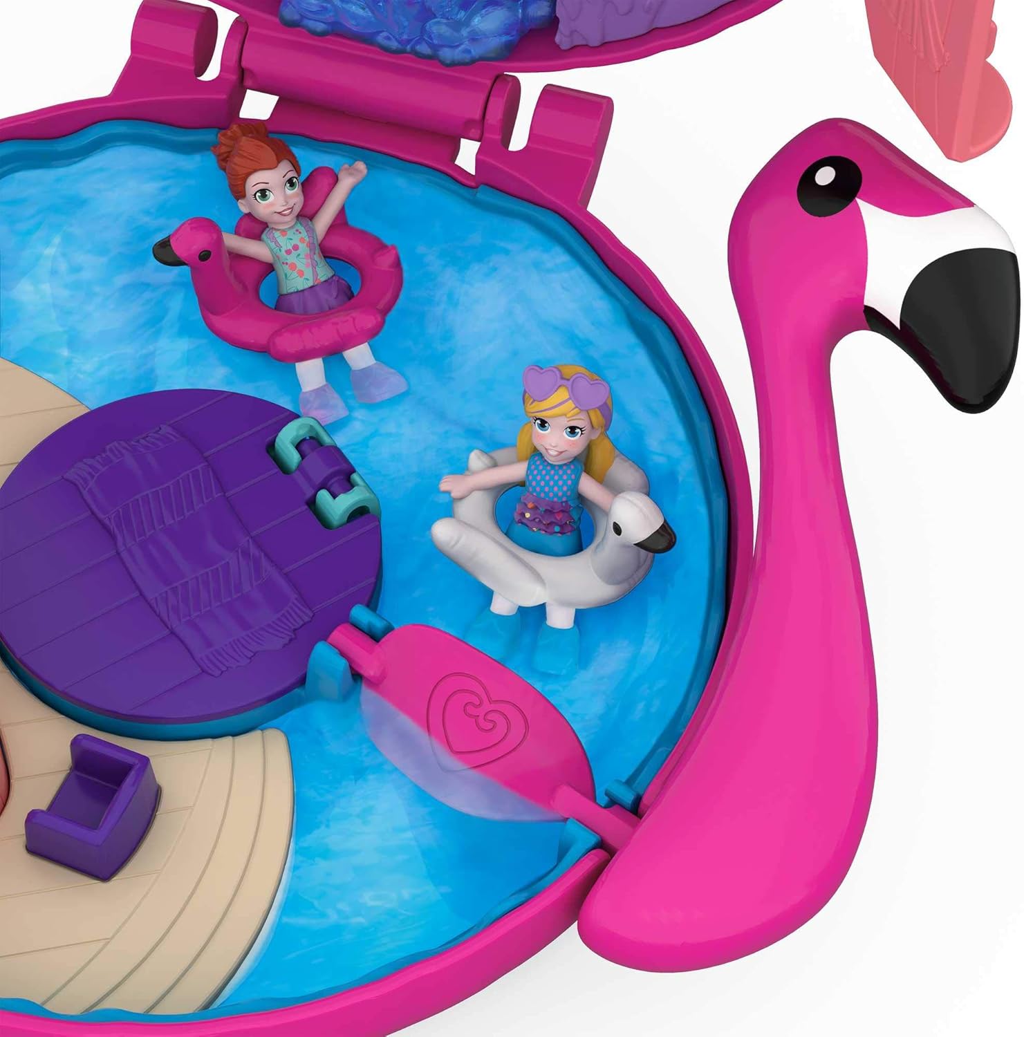Polly Pocket Pocket World Flamingo Floatie Compact with Surprise Reveals, Micro Dolls & Accessories - Ages 4-10 4