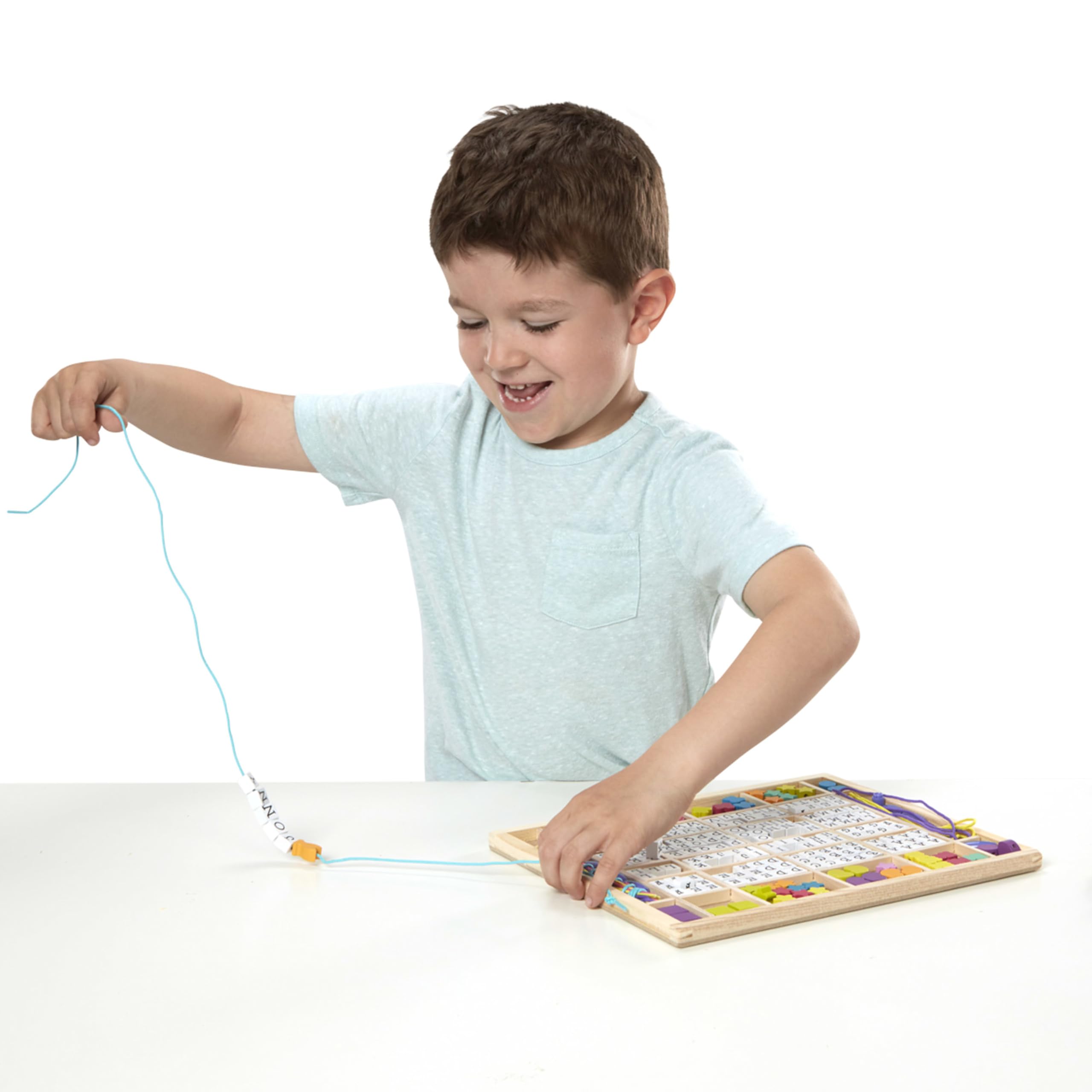 Melissa & Doug Wooden Stringing Beads - Arts & Crafts Kit for Kids 4+ 16