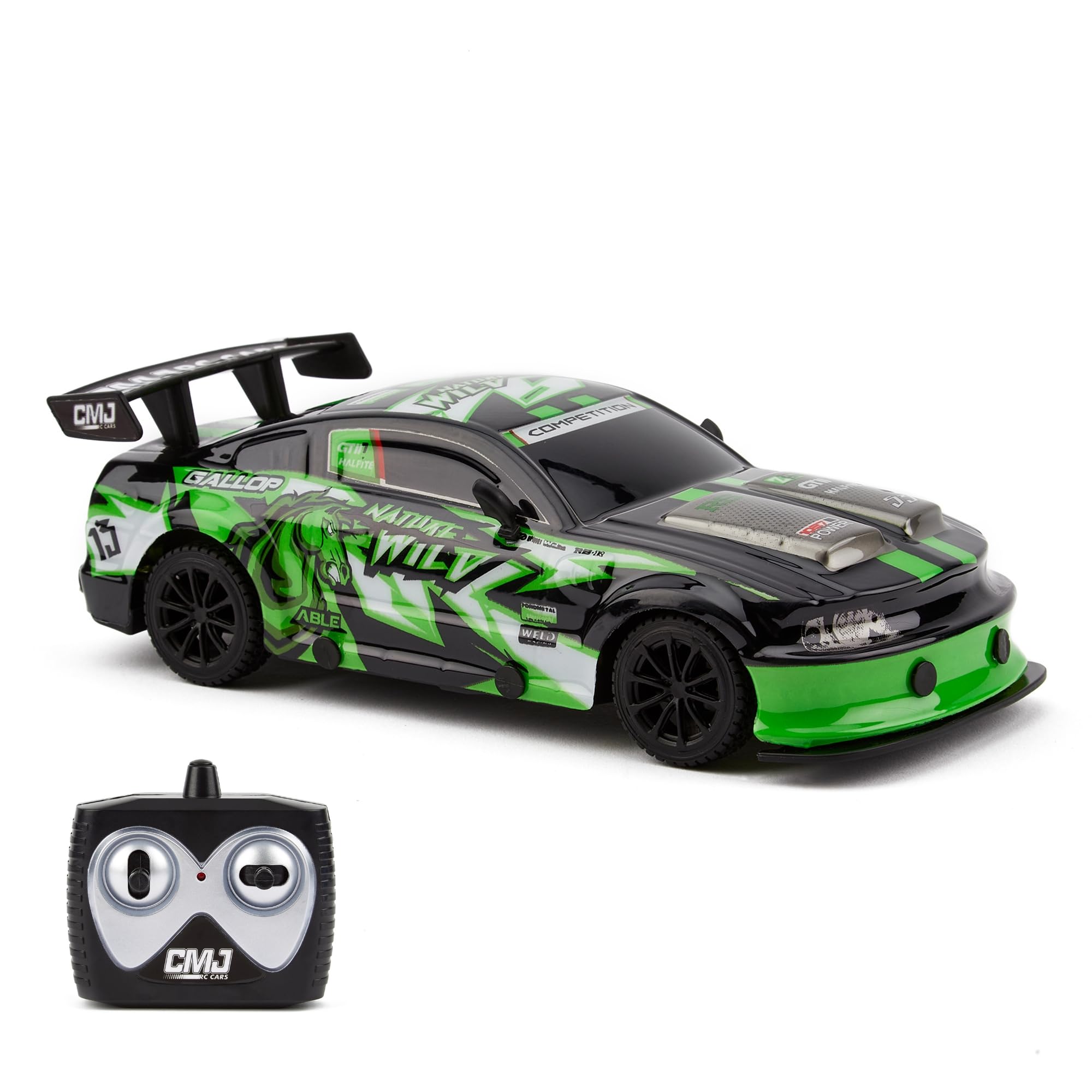 CMJ RC Cars Road Rebel Green Machine - 1:24 Scale High-Speed 2.4GHz Remote Control Racing Car