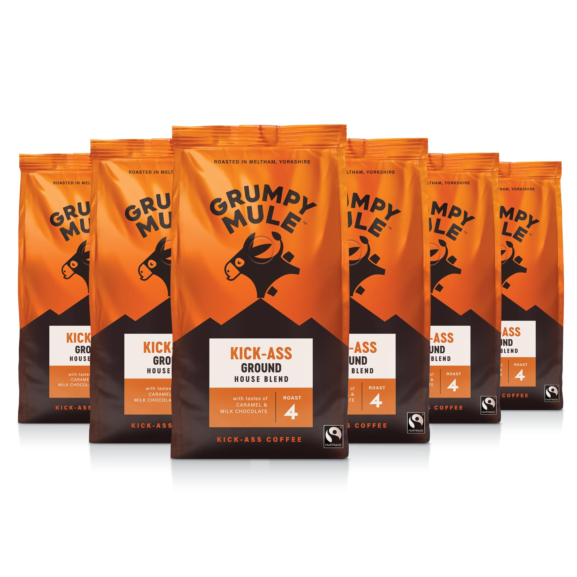 Grumpy Mule Kick-Ass House Blend Ground Coffee with Notes of Caramel and Milk Chocolate