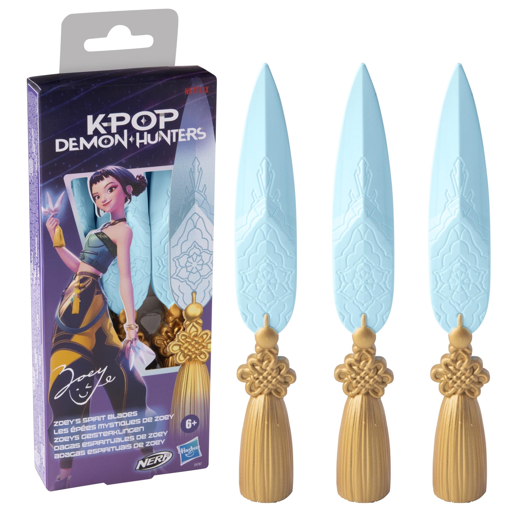 KPop Demon Hunters Zoey's Spirit Blades - 3 Foam Blades | Ages 6+ | 8 Inches 1