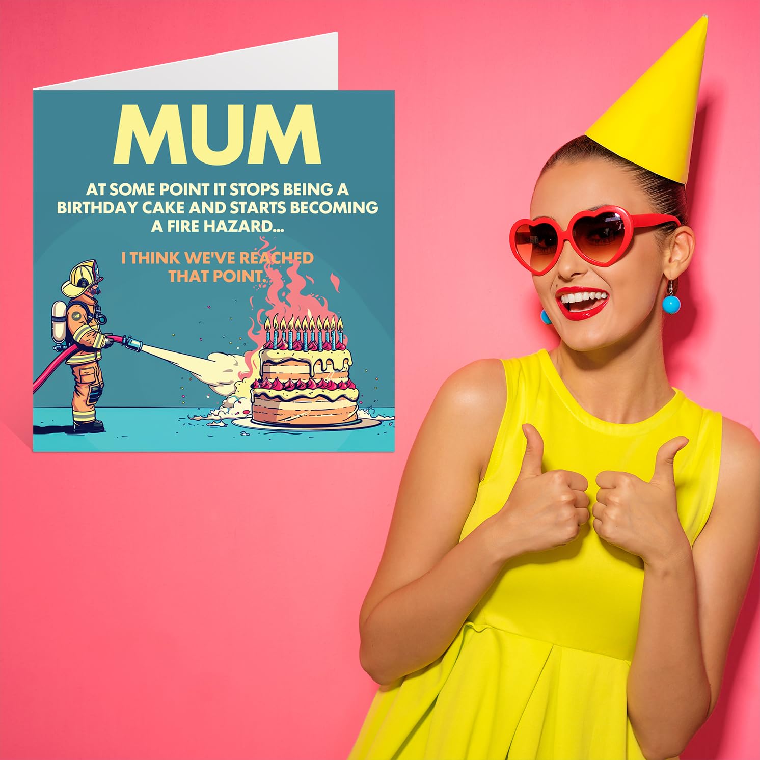Stuff4 Rude Mum Birthday Card - Funny Fire Hazard Cake Joke | 145mm Square 7