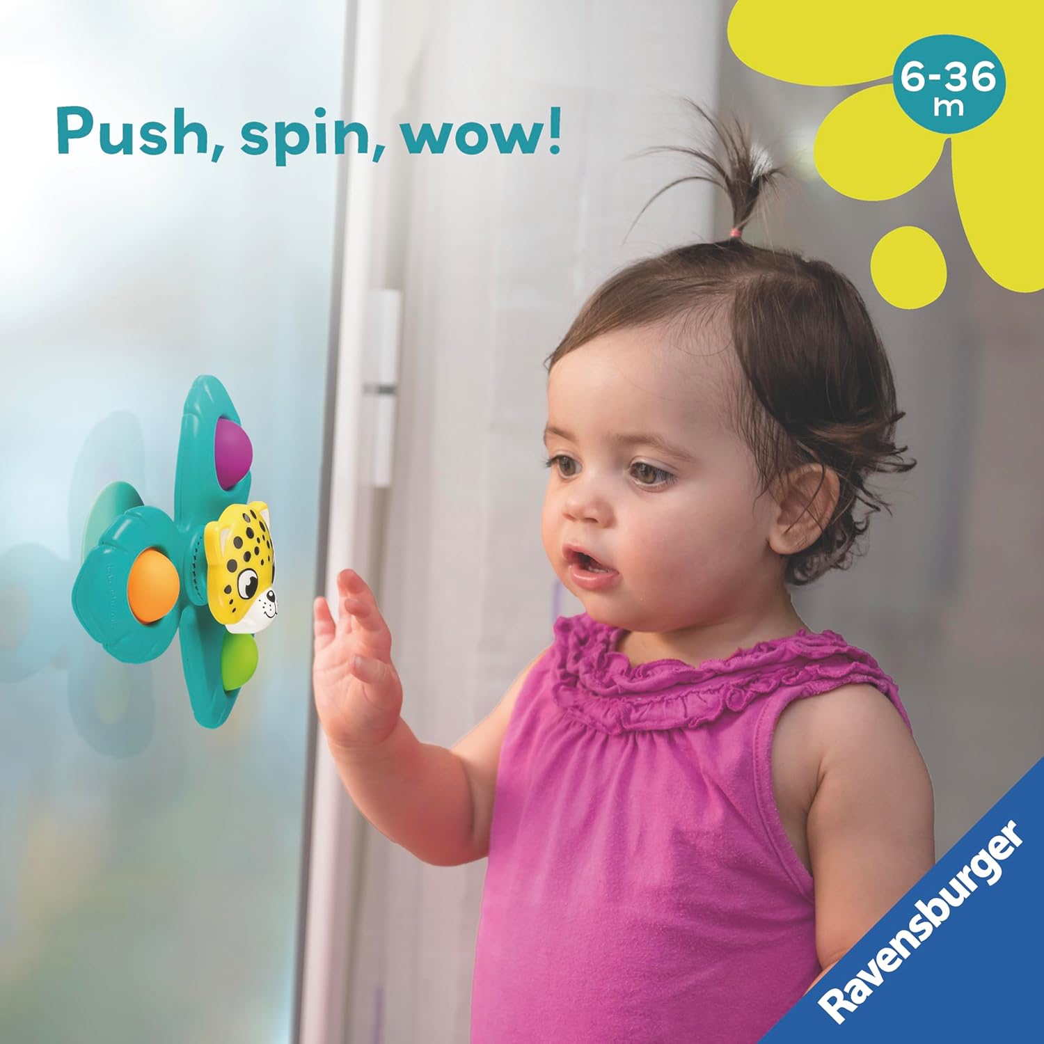 Ravensburger Play+ Spin & Pop Orangutan - Sensory Spinner Toy for Babies 6 Months+