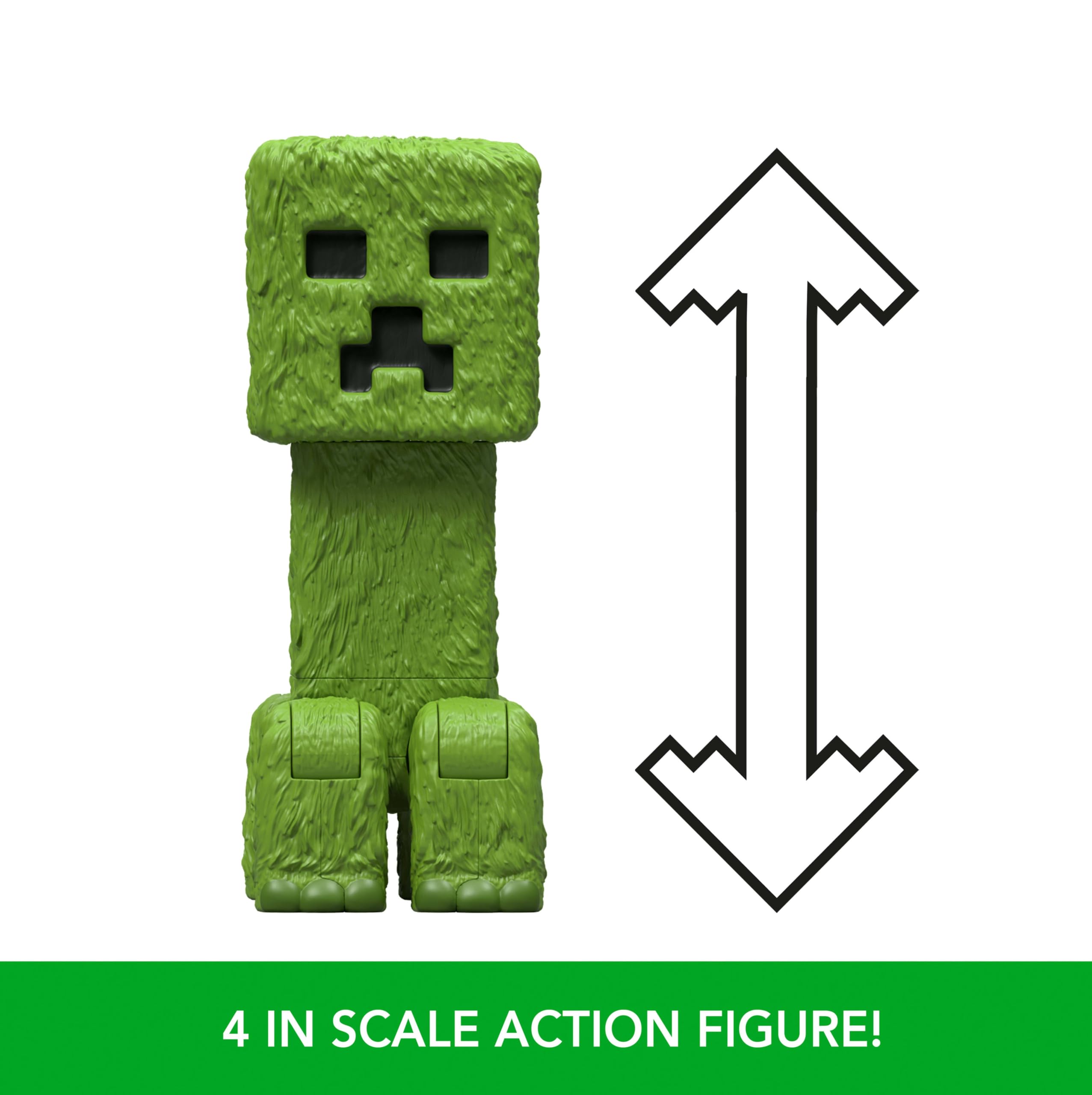Minecraft Action Figure & Accessories Set - 4-inch Posable Creeper with Movie-Inspired Details by Mattel 3