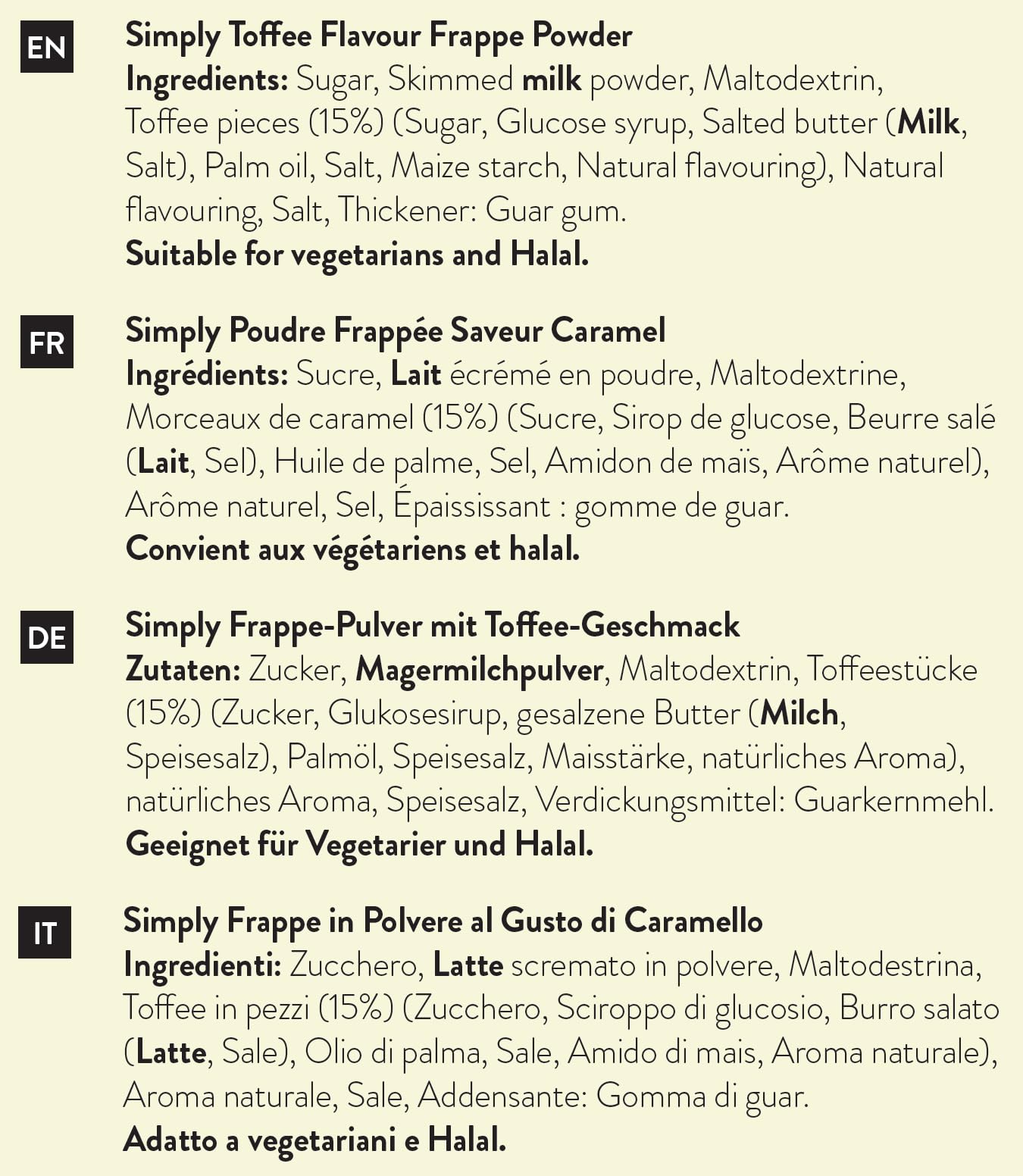 Simply - Toffee Frappe Powder, Nut Free & Gluten Free Iced Drink Mix with Real Toffee Pieces 3