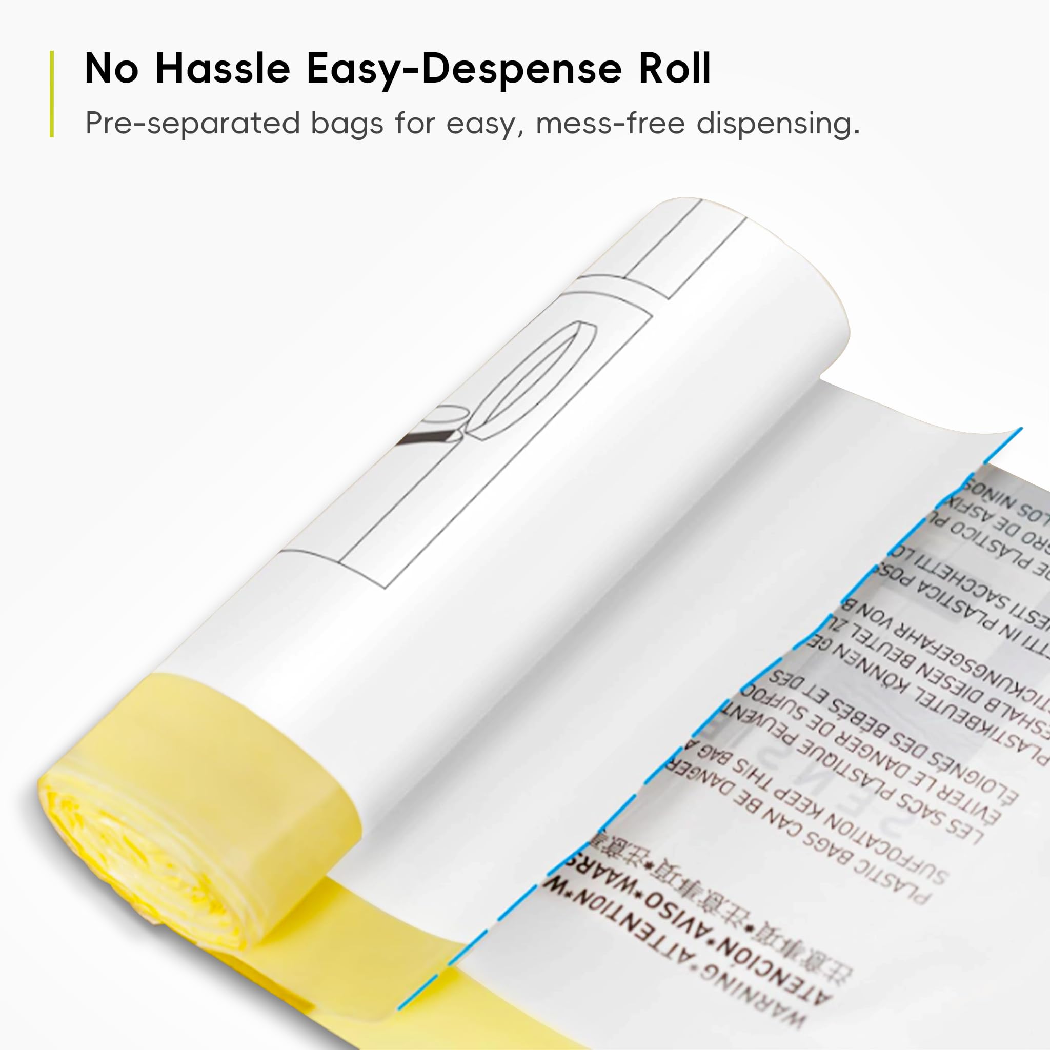 EKO Extra Strong Drawstring Bin Liners for 40-60L Kitchen Bins - 12 Pack White Trash Bags 3