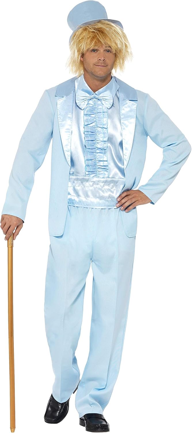 Smiffys 90s Stupid Tuxedo Costume - Adult 90s Fancy Dress Costume with Jacket, Trousers, Mock Shirt & Hat