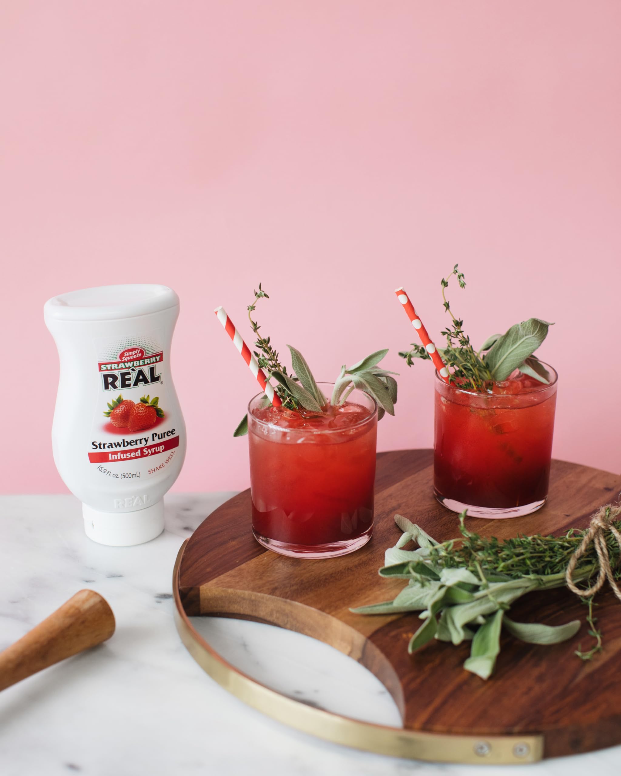 Reàl Infused Exotics Strawberry Fruit Syrup - 40% Real Strawberry Puree | 500ml Squeezy Bottle 6