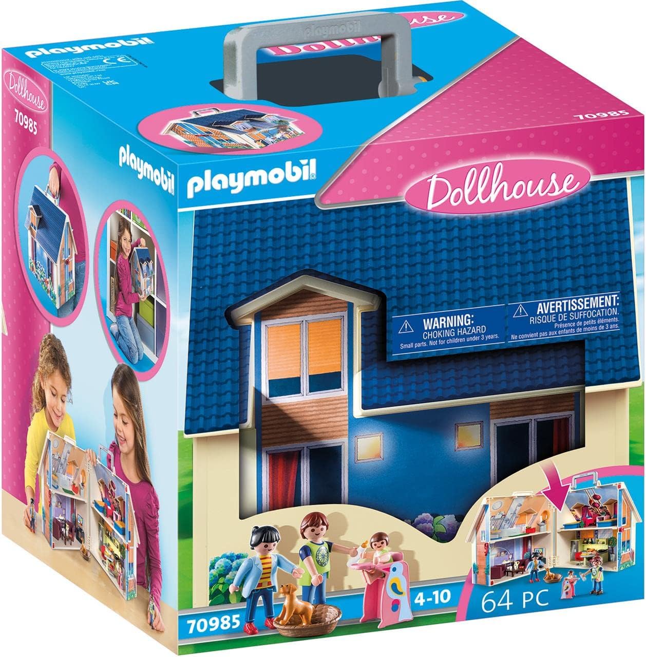 Playmobil Take Along Modern Doll House 70985 - Portable Fold-Out Playset for Ages 4+