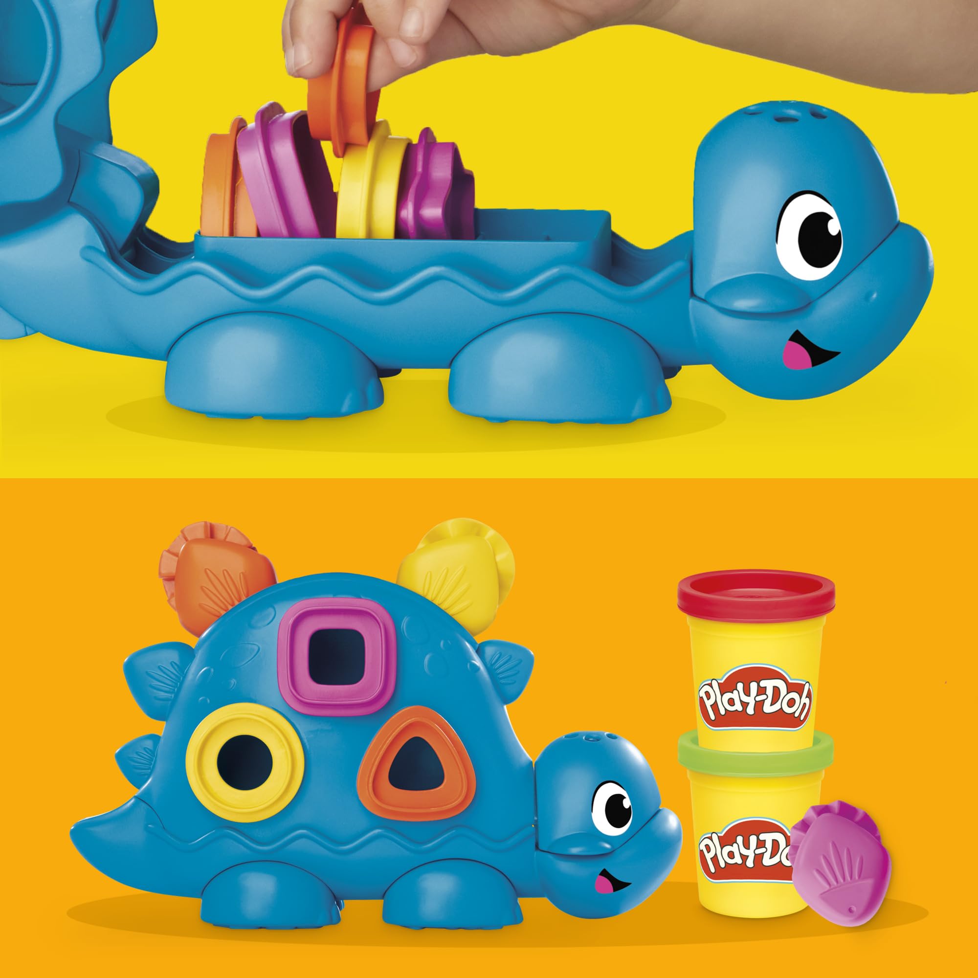 Play-Doh Shapes & Colours Dinosaur Toy - Preschool Creative Playset for Ages 3+ 3