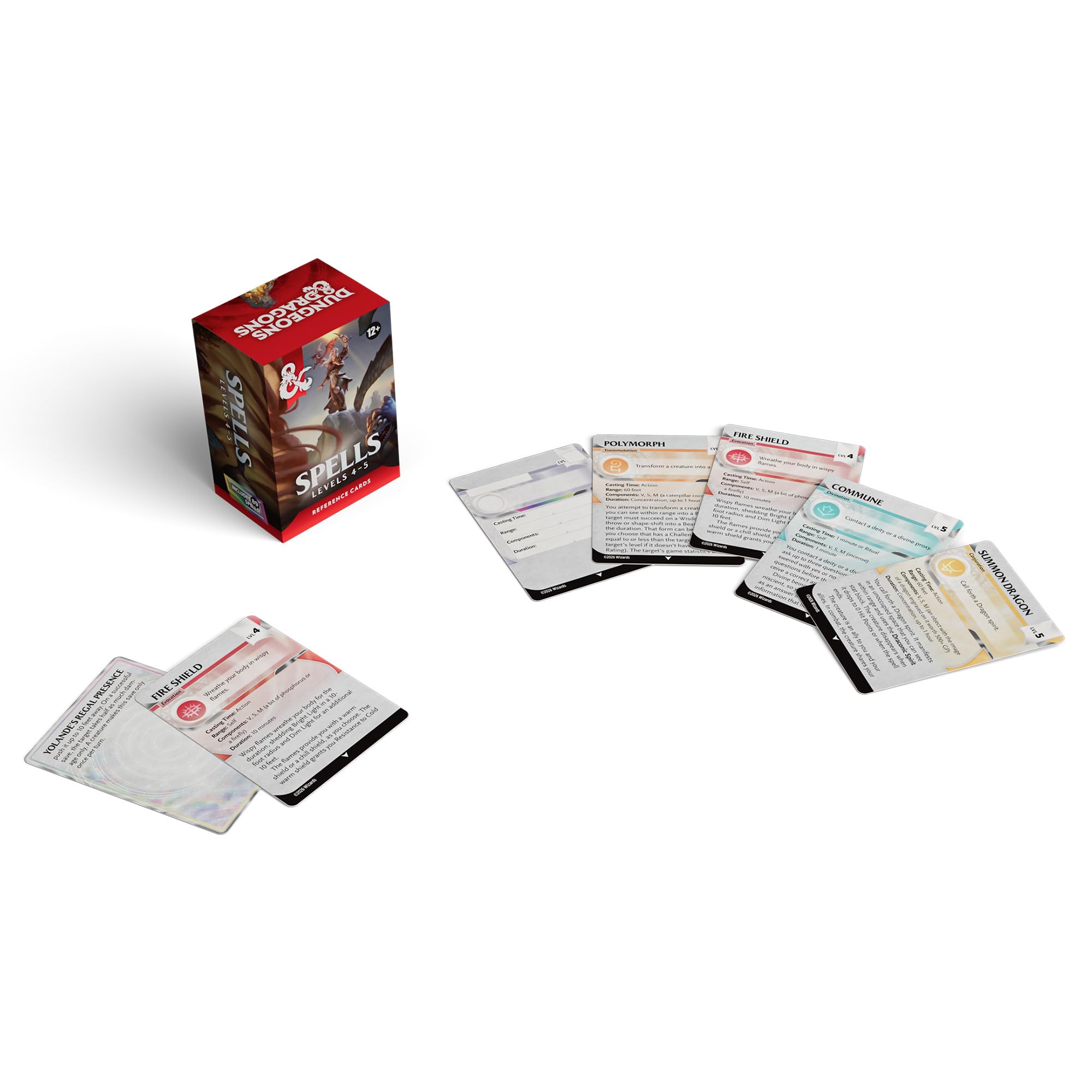 Dungeons & Dragons Reference Cards - Spells (Levels 4-5) | Cardboard Decks & Sets 3