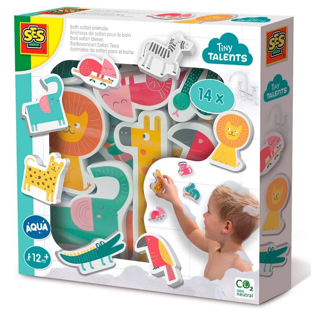 SES Creative Bath Safari Animals 13097 - 14 Soft Foam Bath Toys for Toddlers 4