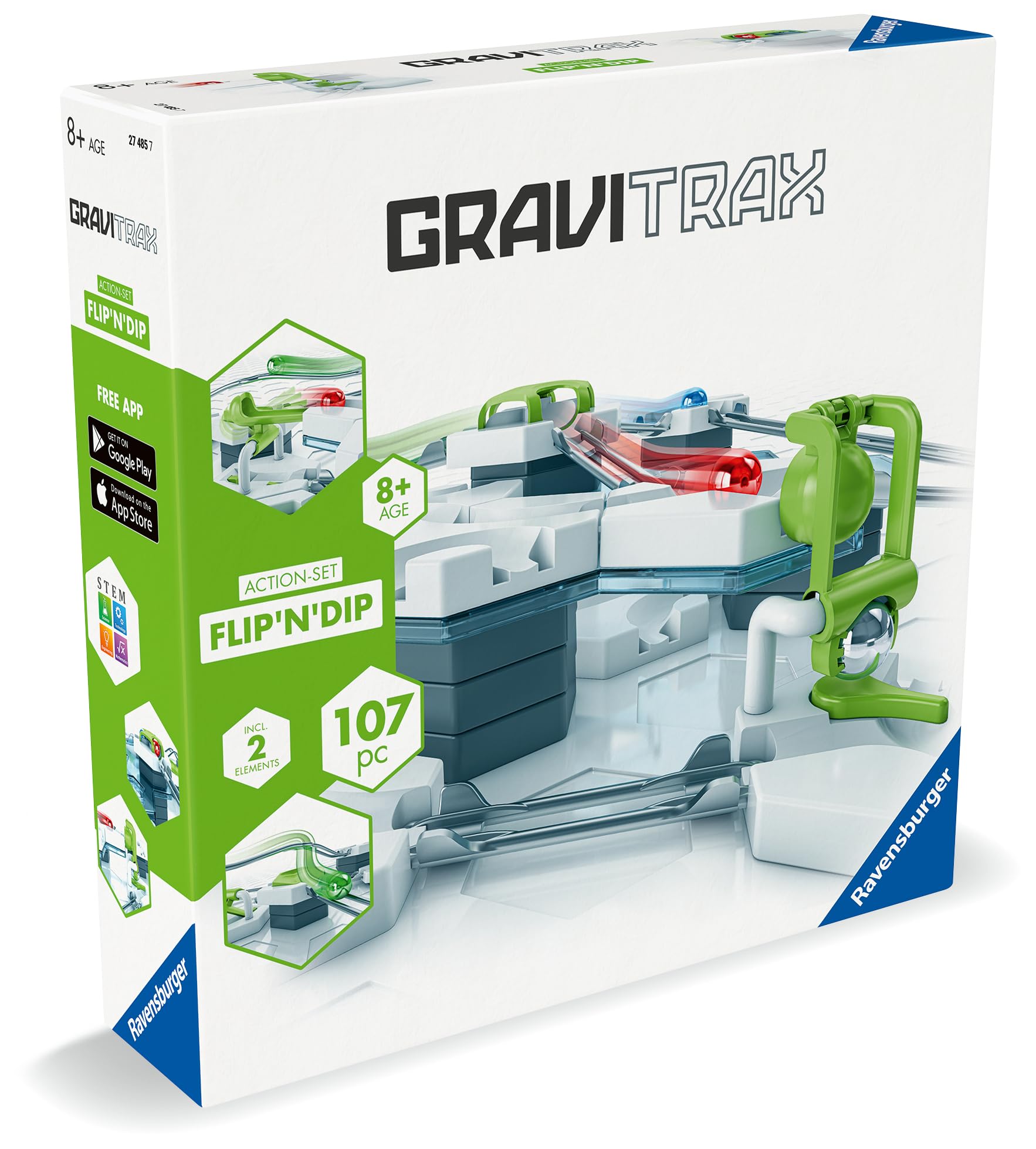 Ravensburger GraviTrax Flip n Dip Starter Set - Marble Run Construction Toy 4