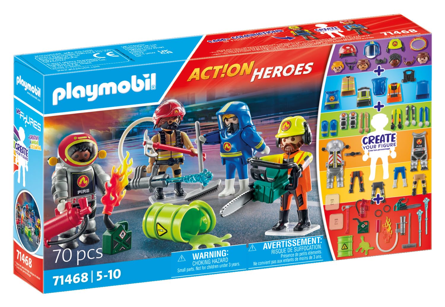 Playmobil 71468 My Figures: Fire Rescue Playset - Personalized Action Figures with Detachable Accessories for Kids 5+ 3