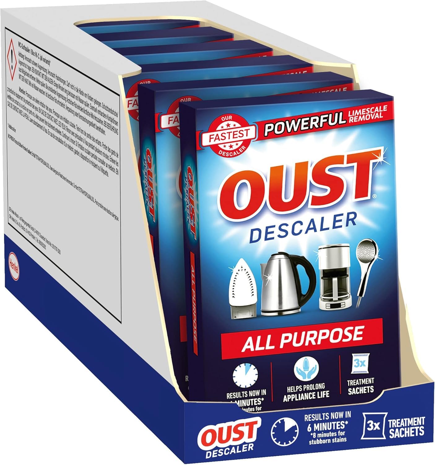 Oust Powerful All Purpose Descaler - Removes Up to 100% Limescale | 6 Pack (18 Sachets Total) 1