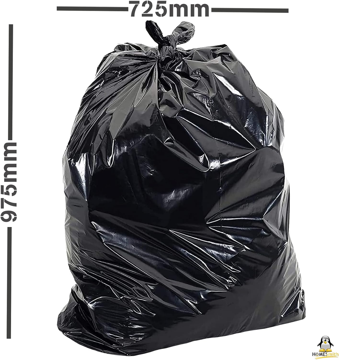 HomeSmith Extra Large Heavy Duty Refuse Sacks - 120L Eco Friendly Bin Bags, Pack of 50 3