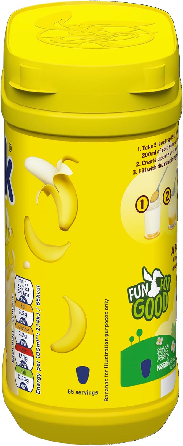 Nesquik Banana Milkshake Mix 500g - Gluten Free Powder with No Artificial Colours or Flavourings 3